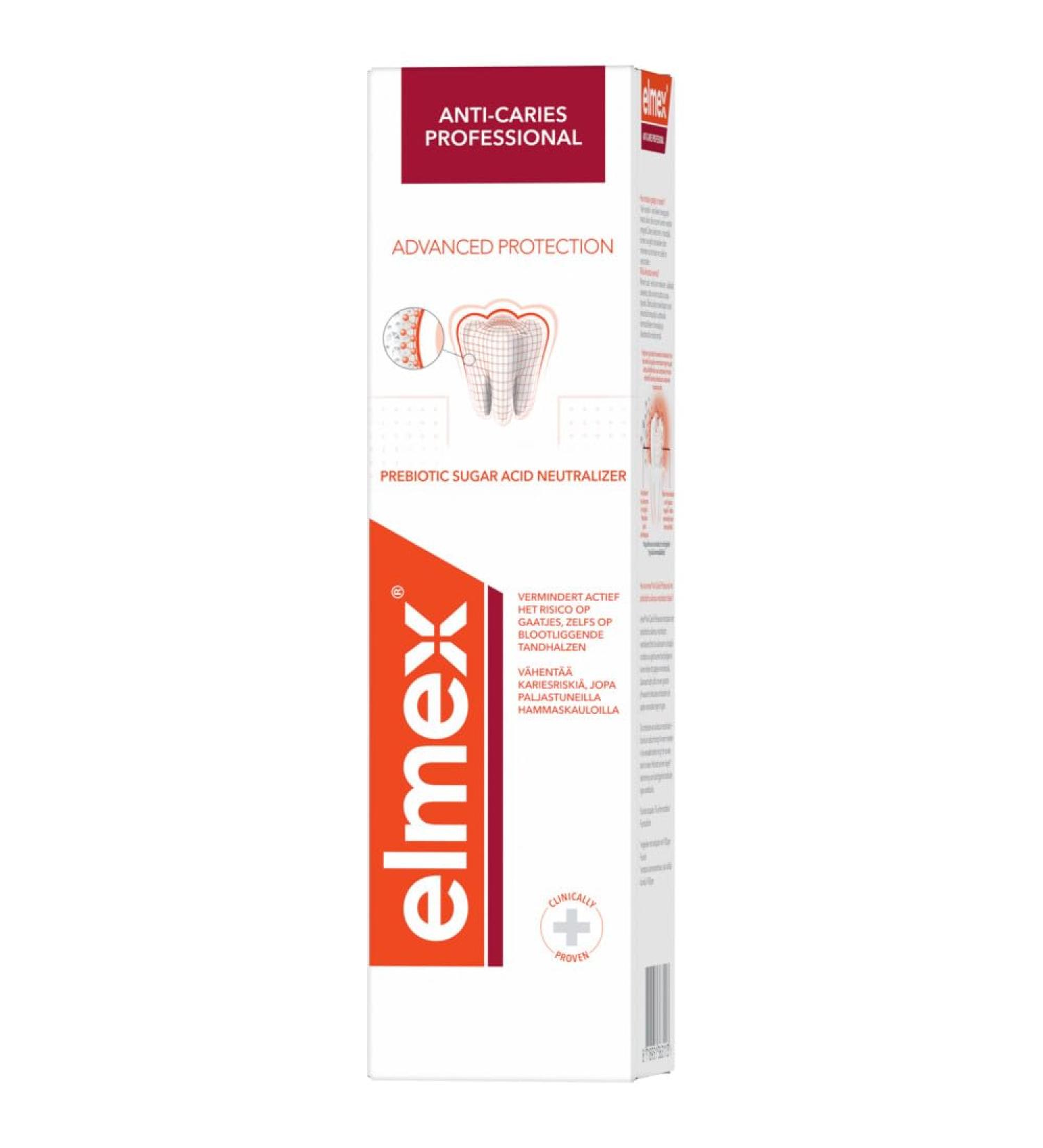 ELMEX Elmex Anti-Caries Professional Advanced Protection Toothpaste 75ml | Protects Teeth from Sugar Acids | High Protection Against Decay** | Stronger Teeth | Helps Maintain Healthy pH