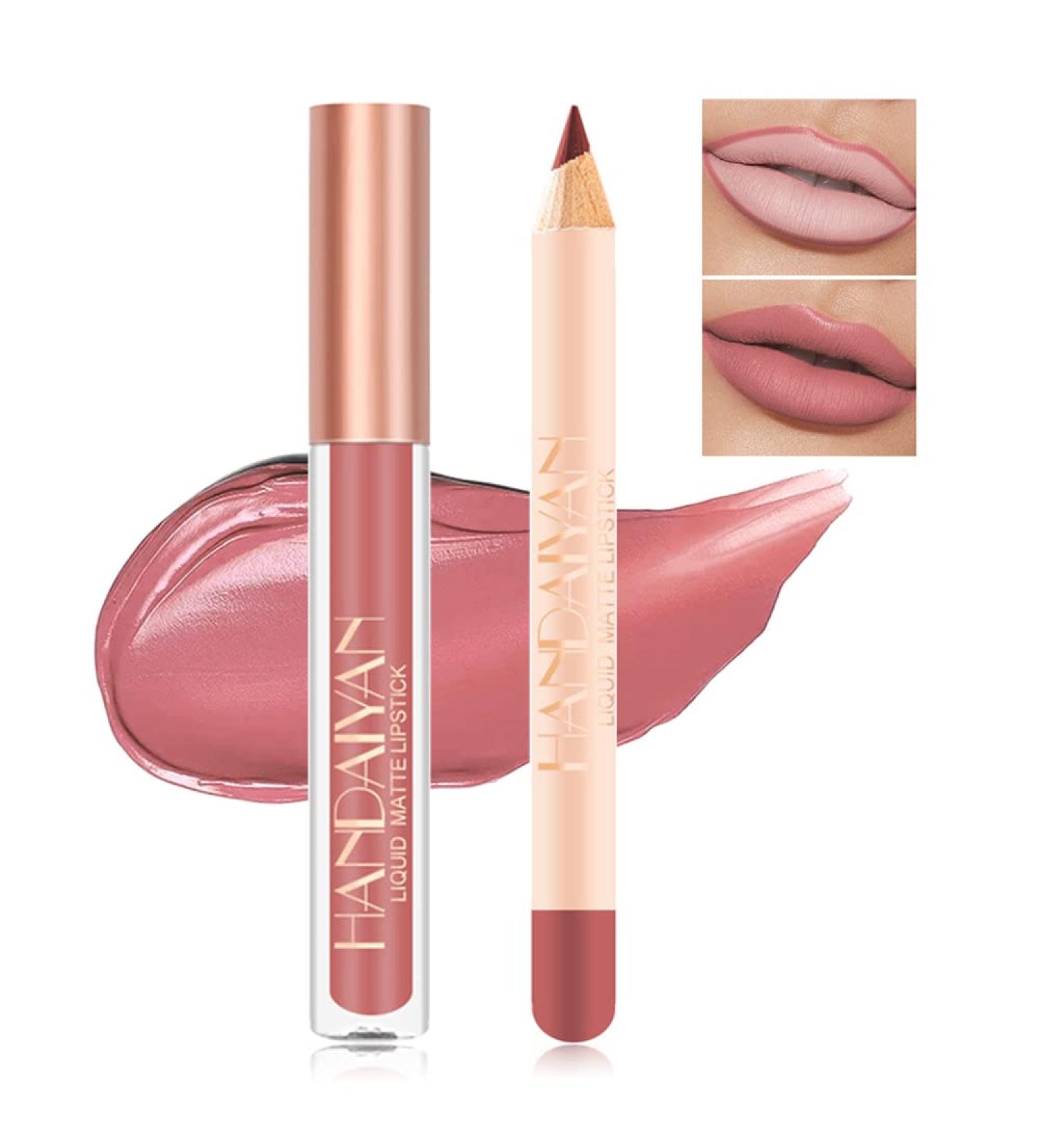 Charm Kiss Lip Liner & Lipstick Set - Long-Lasting Matte Makeup Kit (09#) - Buy Online on GoSupps.com