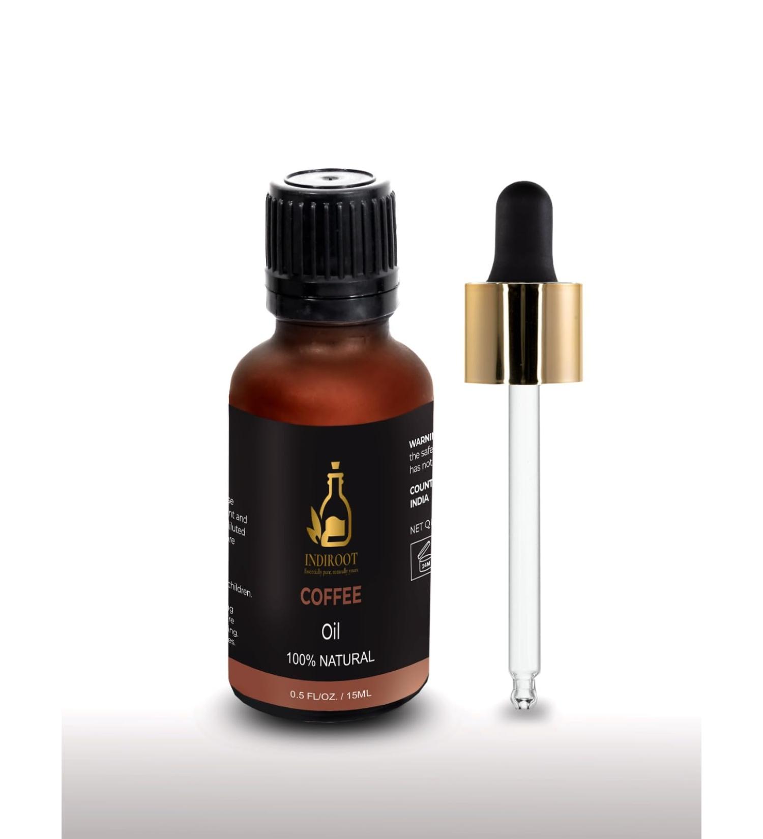 Coffee Bean (Coffea Arabica.) Oil | Pure & Natural Essential Oil for Skincare Hair Care & Massage- 15ml/0.5fl oz