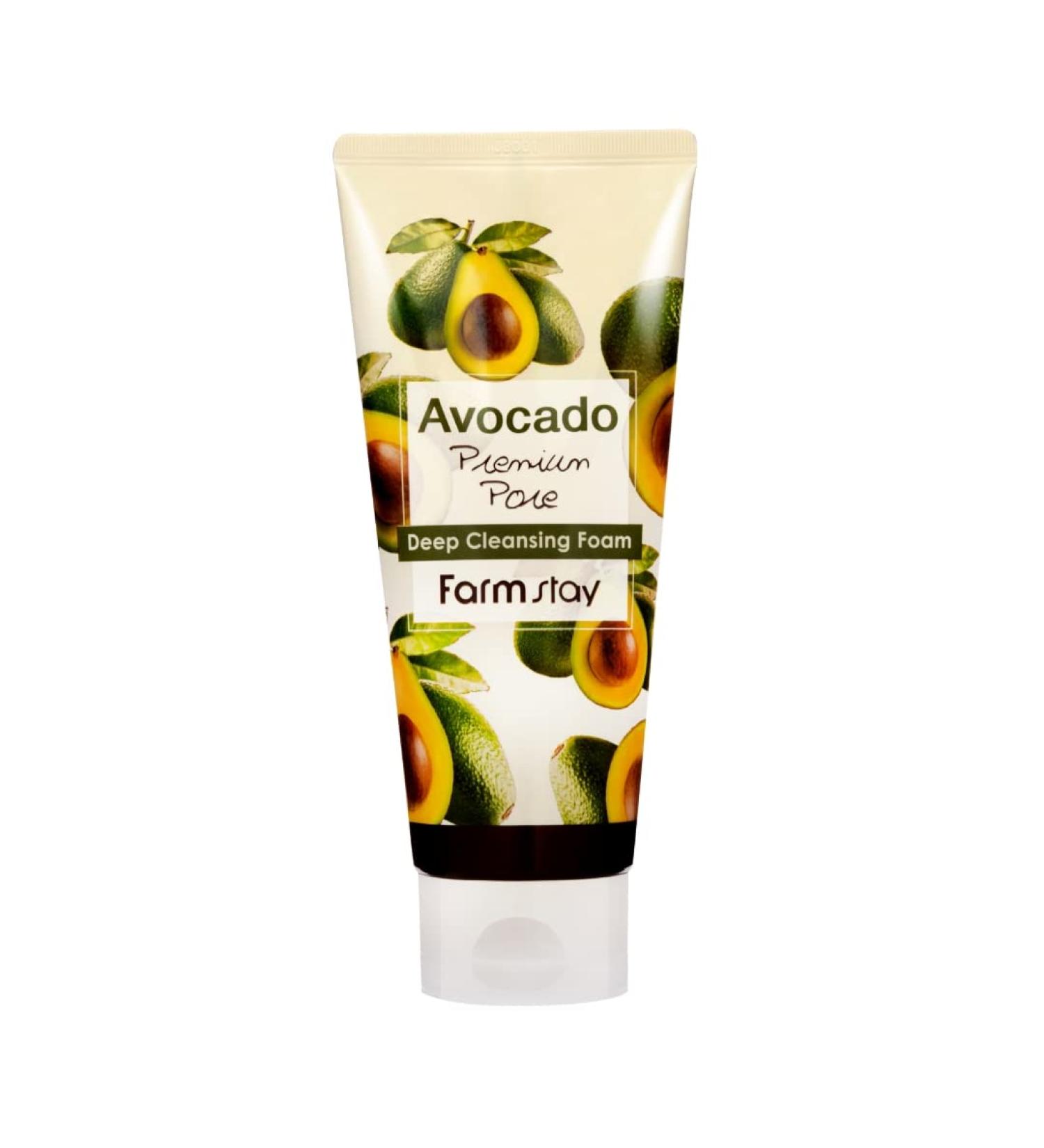 Farmstay Avocado Premium Pore Deep Cleansing Foam - 180ml | Best International Shipping for Clear Skin - Buy Online on GoSupps.com