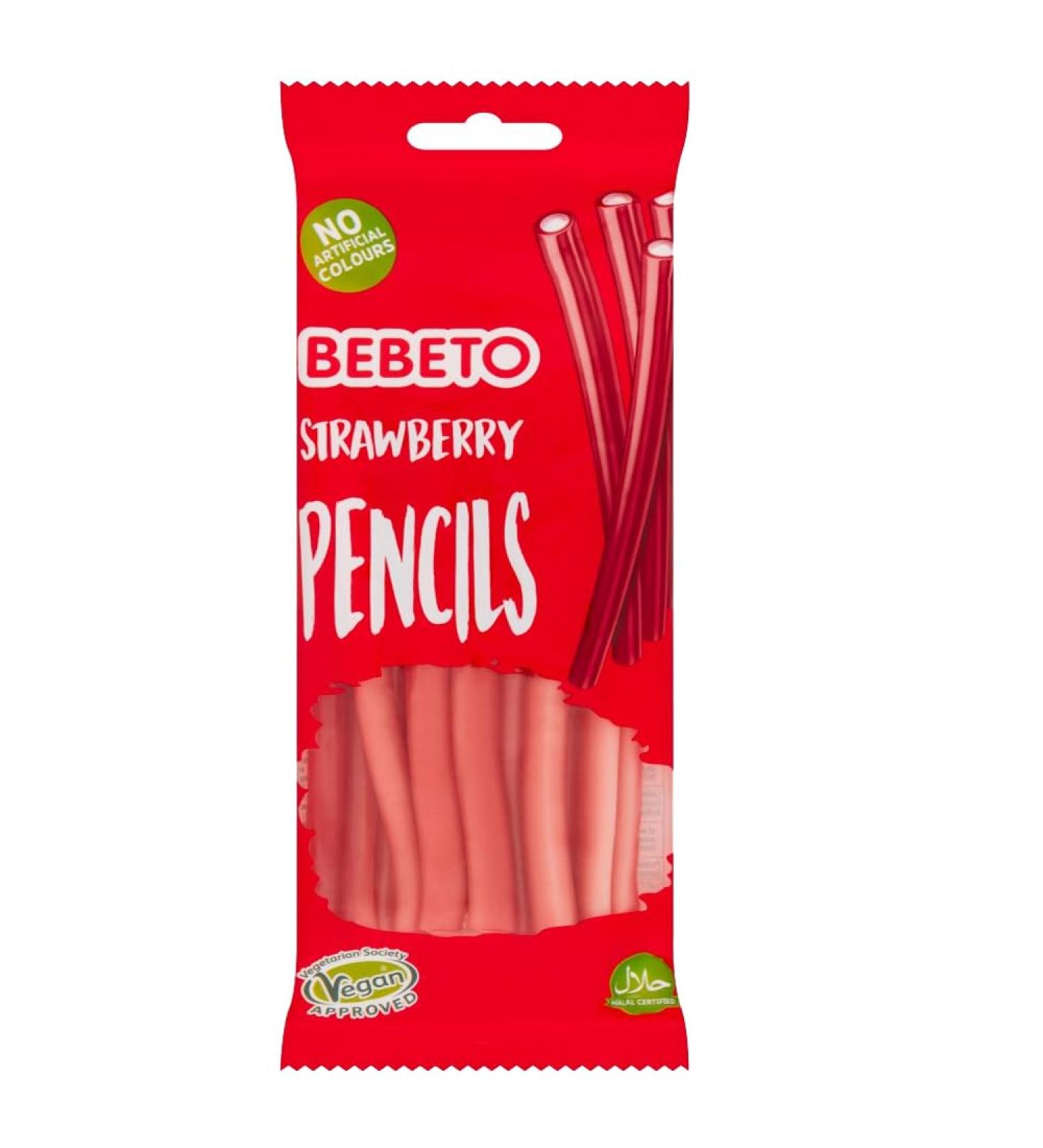 Bebeto Candy Selection - Mixed Fruit and Fizzy Laces & Pencils Variety Pack 160g Packs (6 Strawberry Pencils) Strawberry Pencils 6