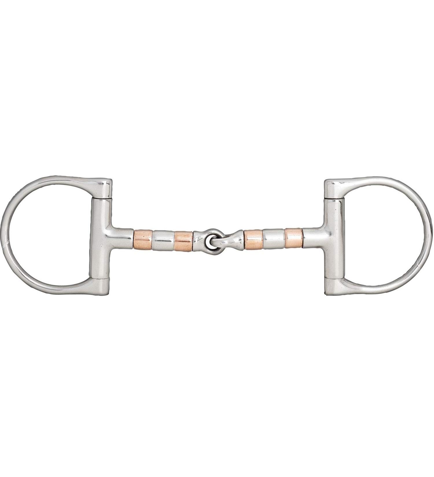 netproshop D-bridle broken bit made of stainless steel with copper rollers various sizes selection: 11.5 cm