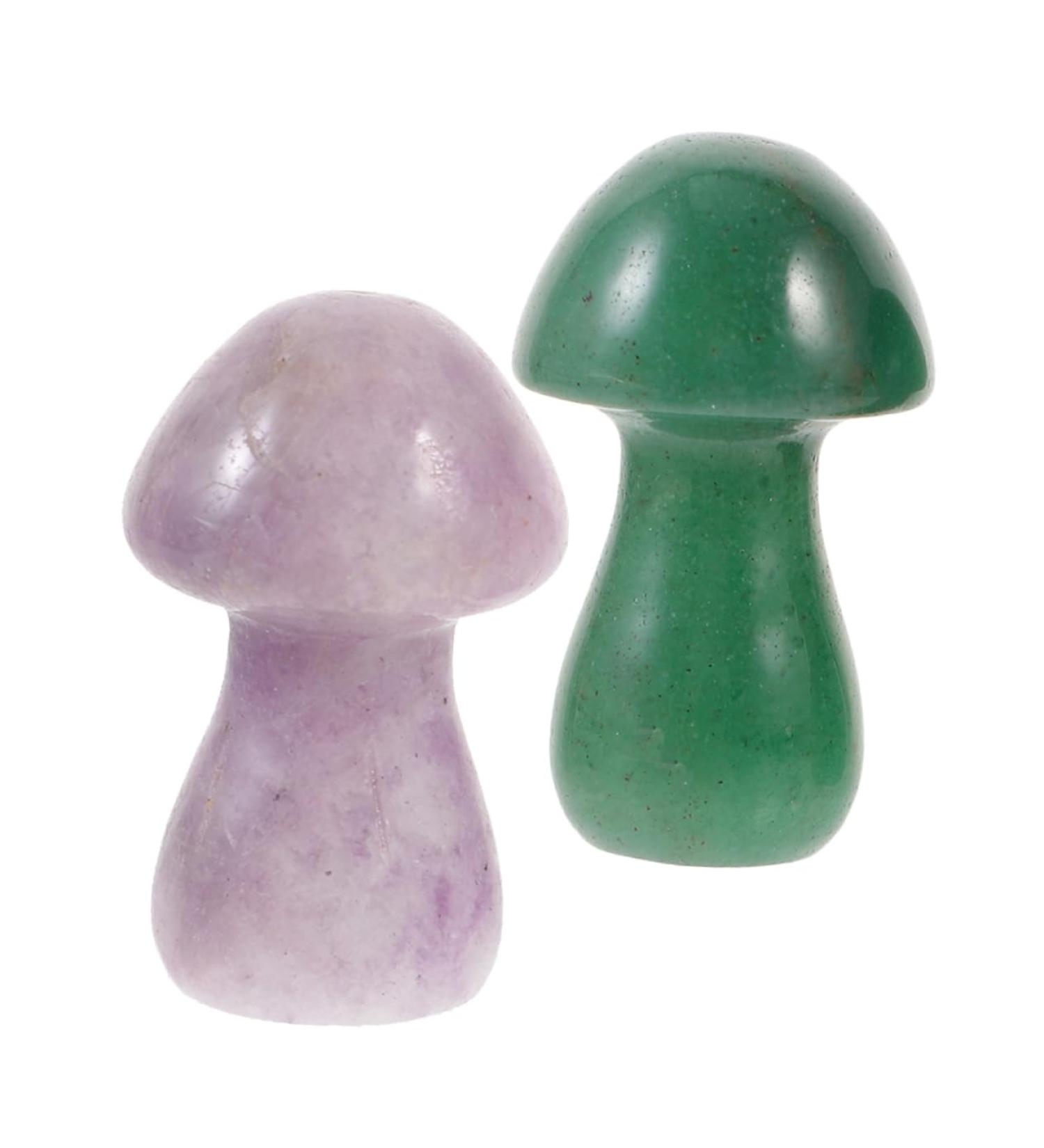 Toddmomy 2pcs Crystal Mushroom Mushrooms Gemstones Mushroom Figure Mini Stone Adornments Quartz Agate - Buy Online on GoSupps.com