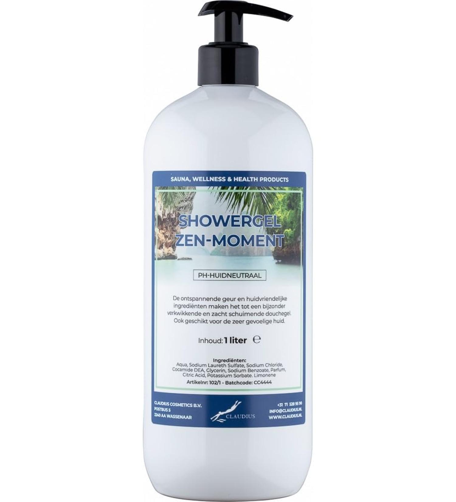 Claudius Showergel Zen Moment 1 liter met pomp wit