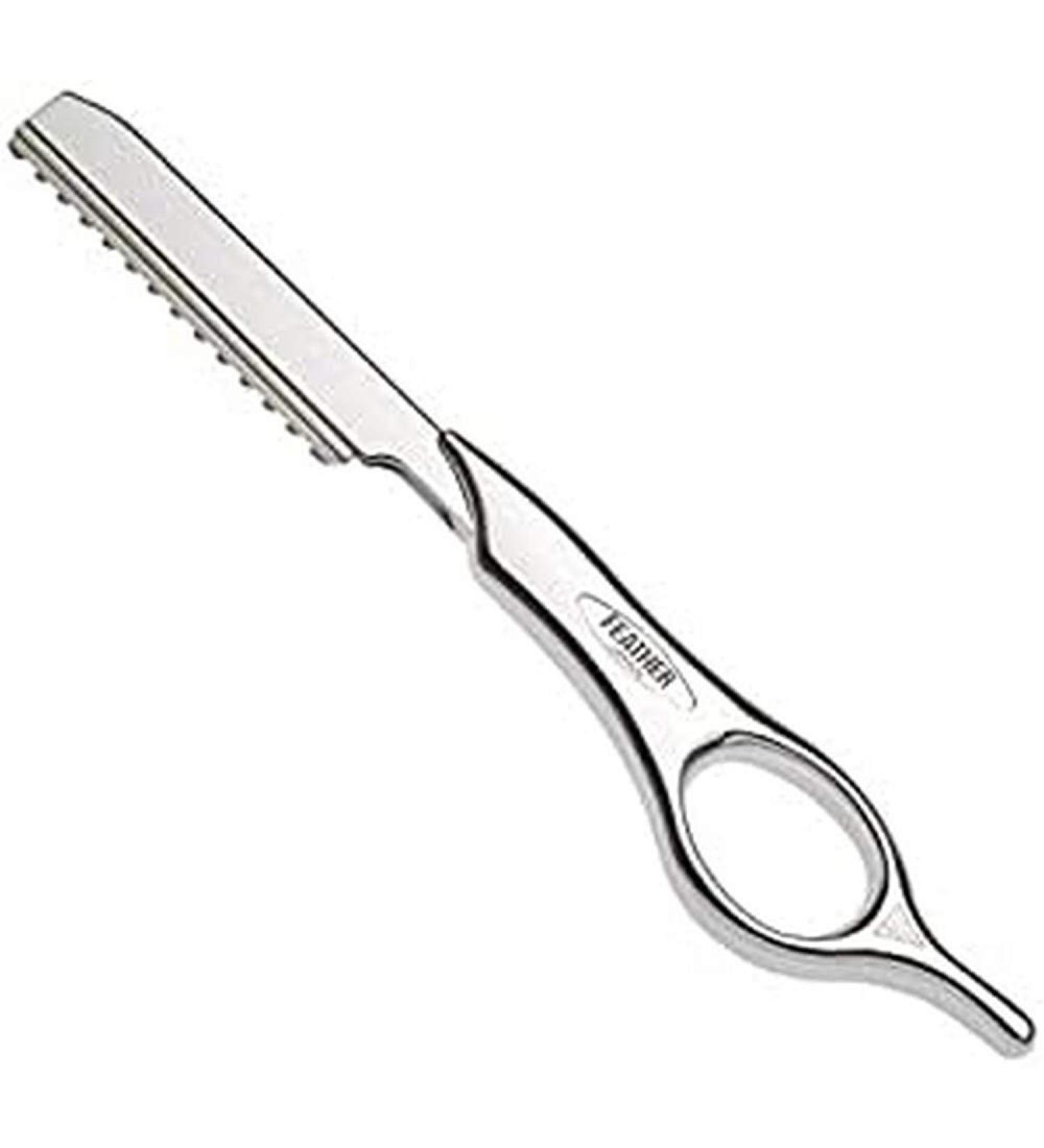 Feather Razor Short version styling knife with short handle made of stainless steel silver