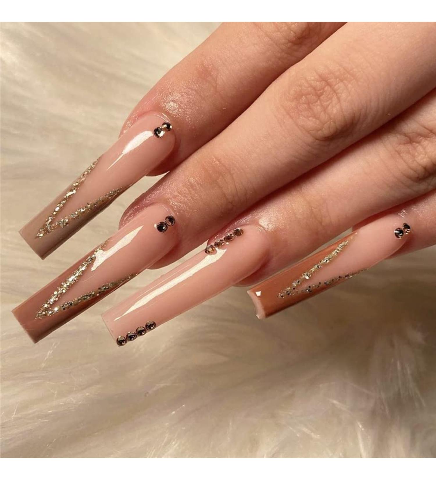 Coffin False Nails Press on Nails French Long Fake Nails Ballerina Acrylic Stick on Nails 24pcs for Women and Girls (Color : Pink Size : J) - Buy Online on GoSupps.com