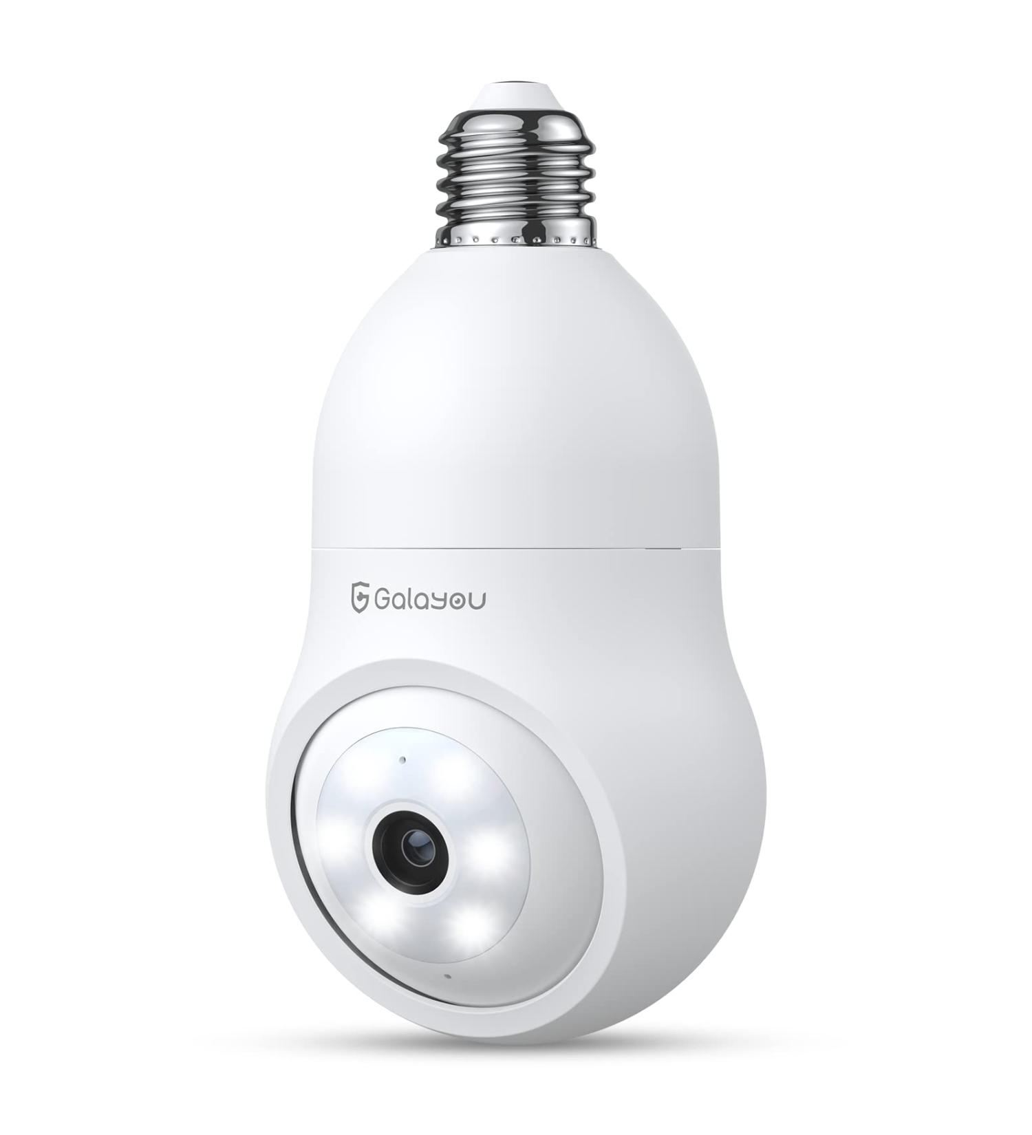 GALAYOU 360 Light Bulb Security Camera - 2K Resolution WiFi Video Surveillance for Home Security - Works with Alexa - Indoor & Outdoor Motion Tracking - 1 Count - Buy Online on GoSupps.com