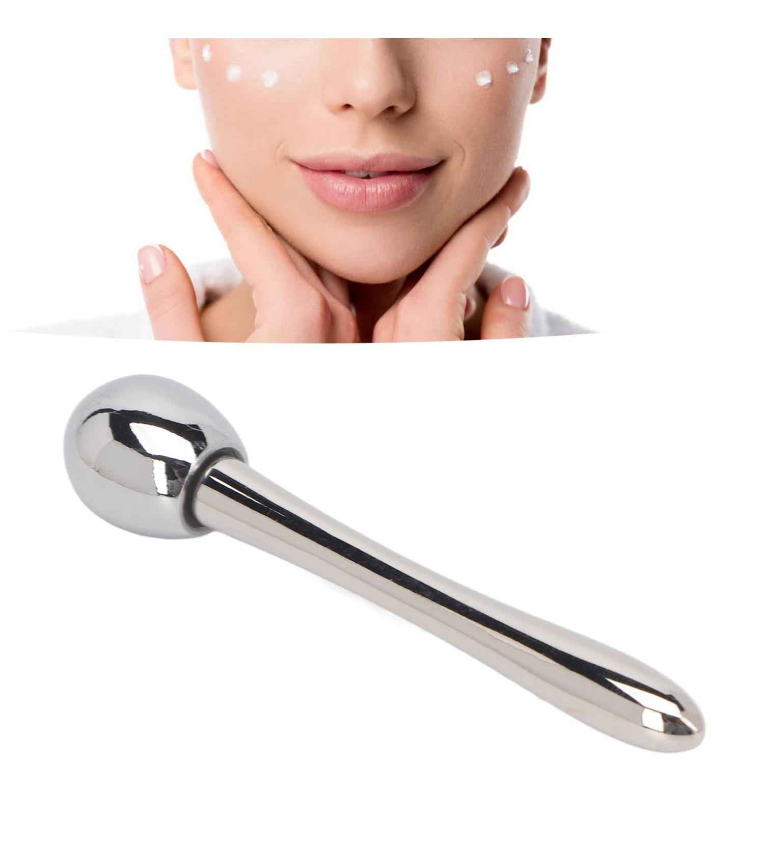Eye Roller 2-in-1 Design Eye Cream Applicator and Ice Roller Silver Ergonomic Eye Cream Applicator Roller for Reducing Puffiness - Buy Online on GoSupps.com