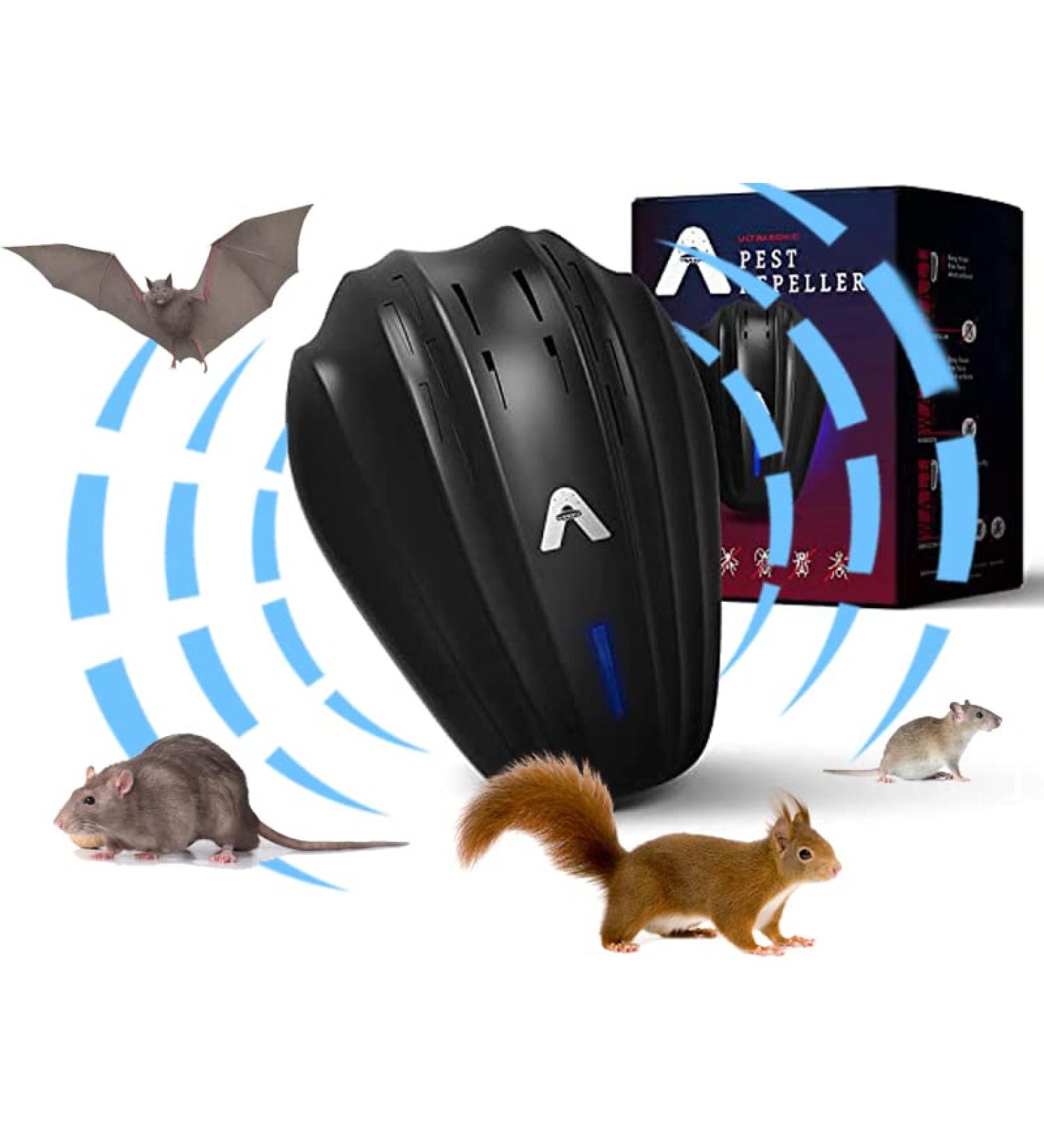 2023 Ultrasonic Pest Repeller Plug-in - Indoor/Outdoor Electronic Repellent for Rat, Bat, Mouse, Squirrel, Bug, Bee, Ant, Spider, Wasp, Cockroach, Fly, Mosquito, Rodent, Termite, Roach - Black - Buy Online on GoSupps.com
