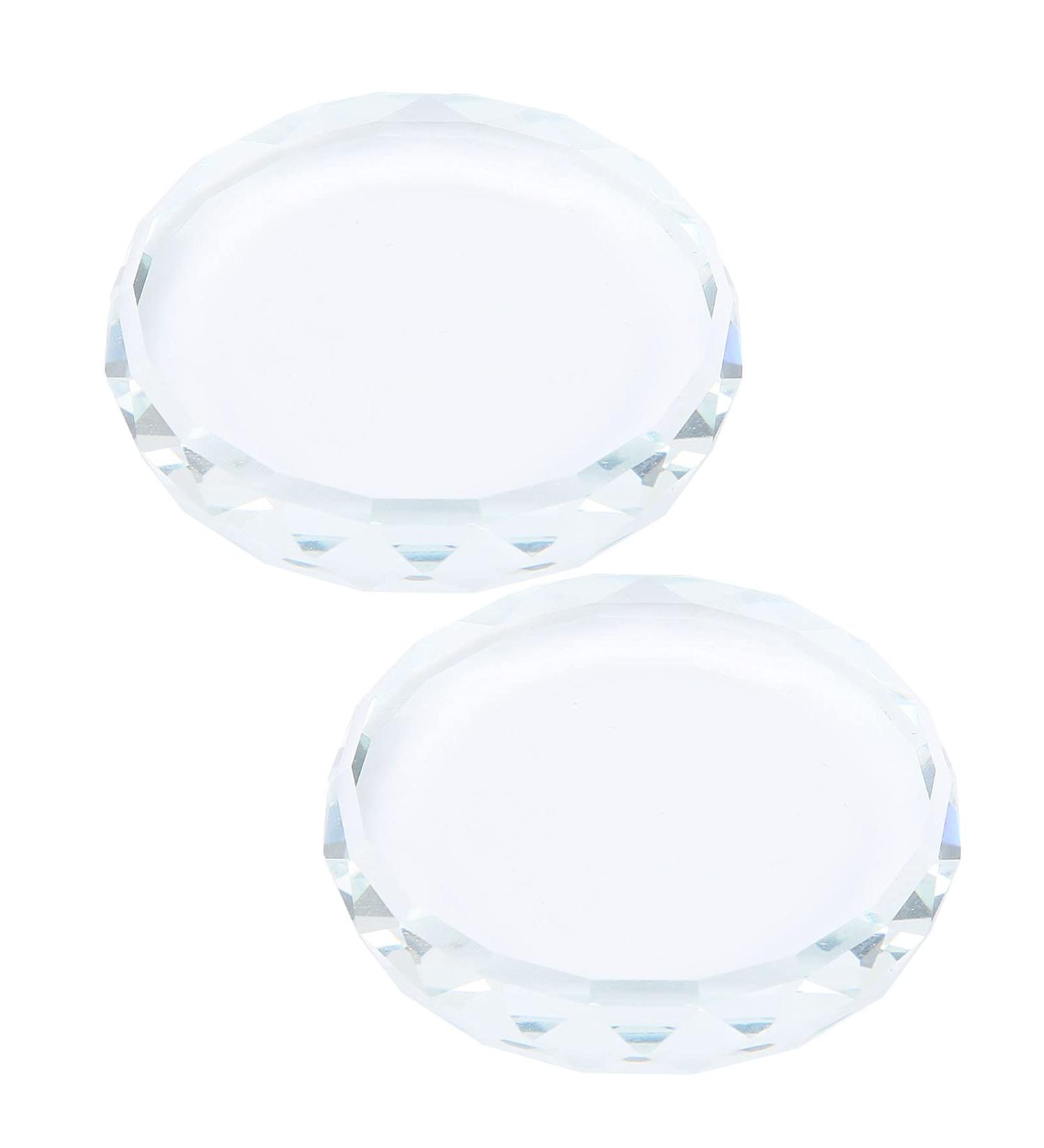 Buy 2 PCS Nail Art Plate Palettes | Glass Nail Polish & Color Mixing Display Tools for Professional Nail Art - Buy Online on GoSupps.com