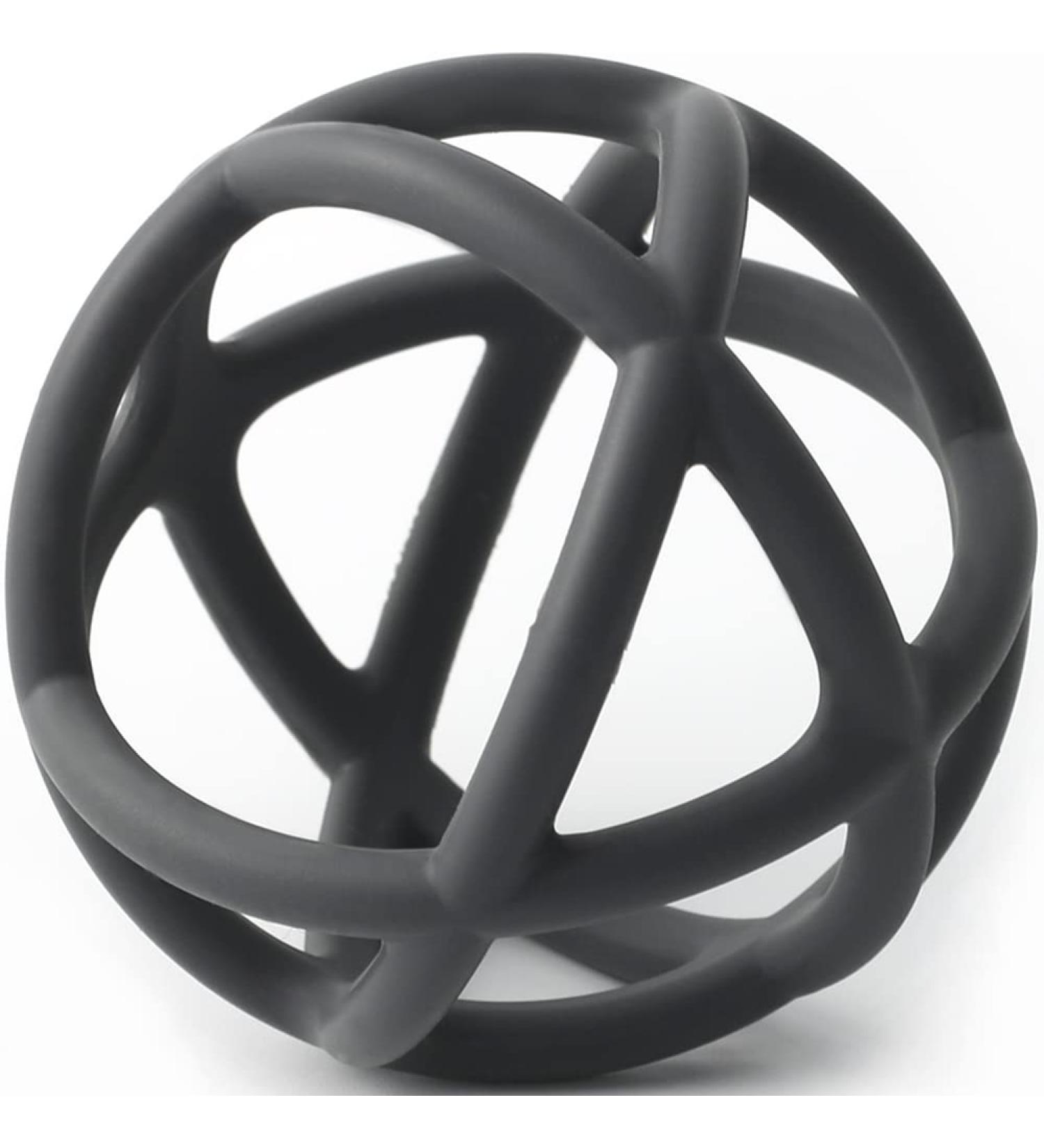 Baby Grasping Toy & Teething Ring - Dark Grey BPA-Free Food-Grade Silicone | Safe Baby Toys for International Shipping - Buy Online on GoSupps.com