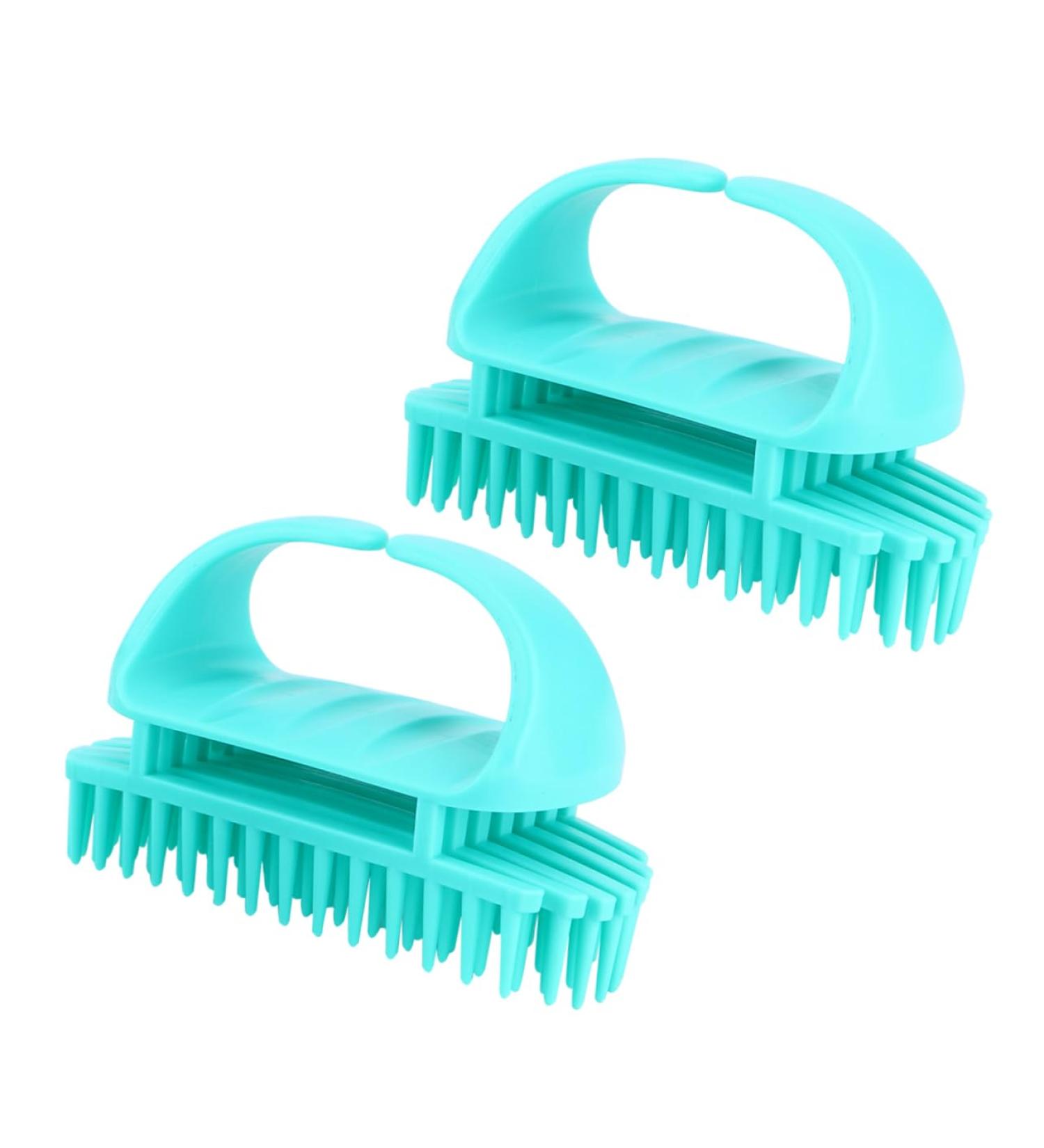 Beaupretty 2-Pack Silicone Shampoo Brush for Scalp Massage | Hair Growth & Thickening | Ideal for Women | Blue 10.5x7x5.5cm - Buy Online on GoSupps.com