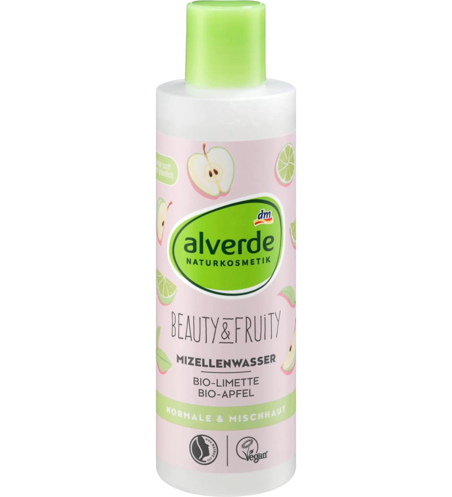 Alverde Beauty & Fruity Micellar Water | With Apple and Lime Extracts | Effectively Removes Makeup | Cares for the Skin and Protects It from Dryness | 200 ml - Buy Online on GoSupps.com