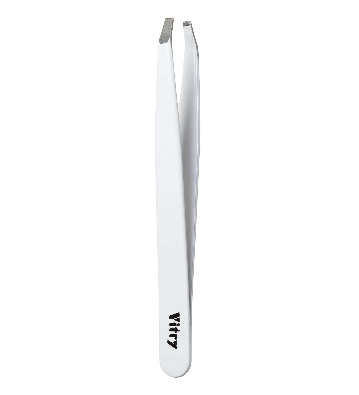 Vitry Coloured Tweezers Angled Tips 1 Piece White