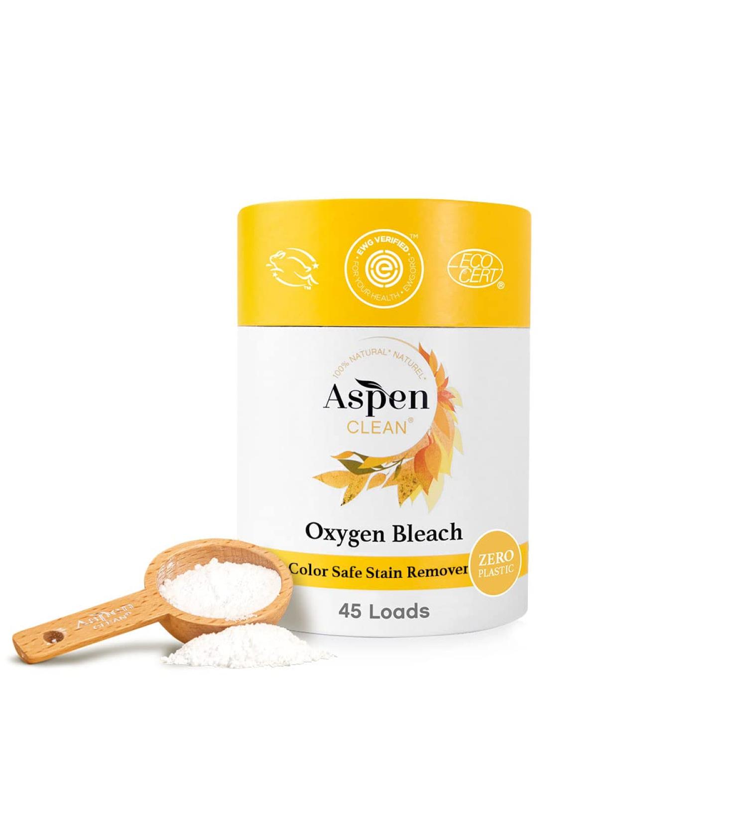 Unscented Oxygen Bleach Powder & Color Safe Stain Remover - EWG Verified Vegan Eco-Friendly - AspenClean - 45 Loads - Buy Online on GoSupps.com