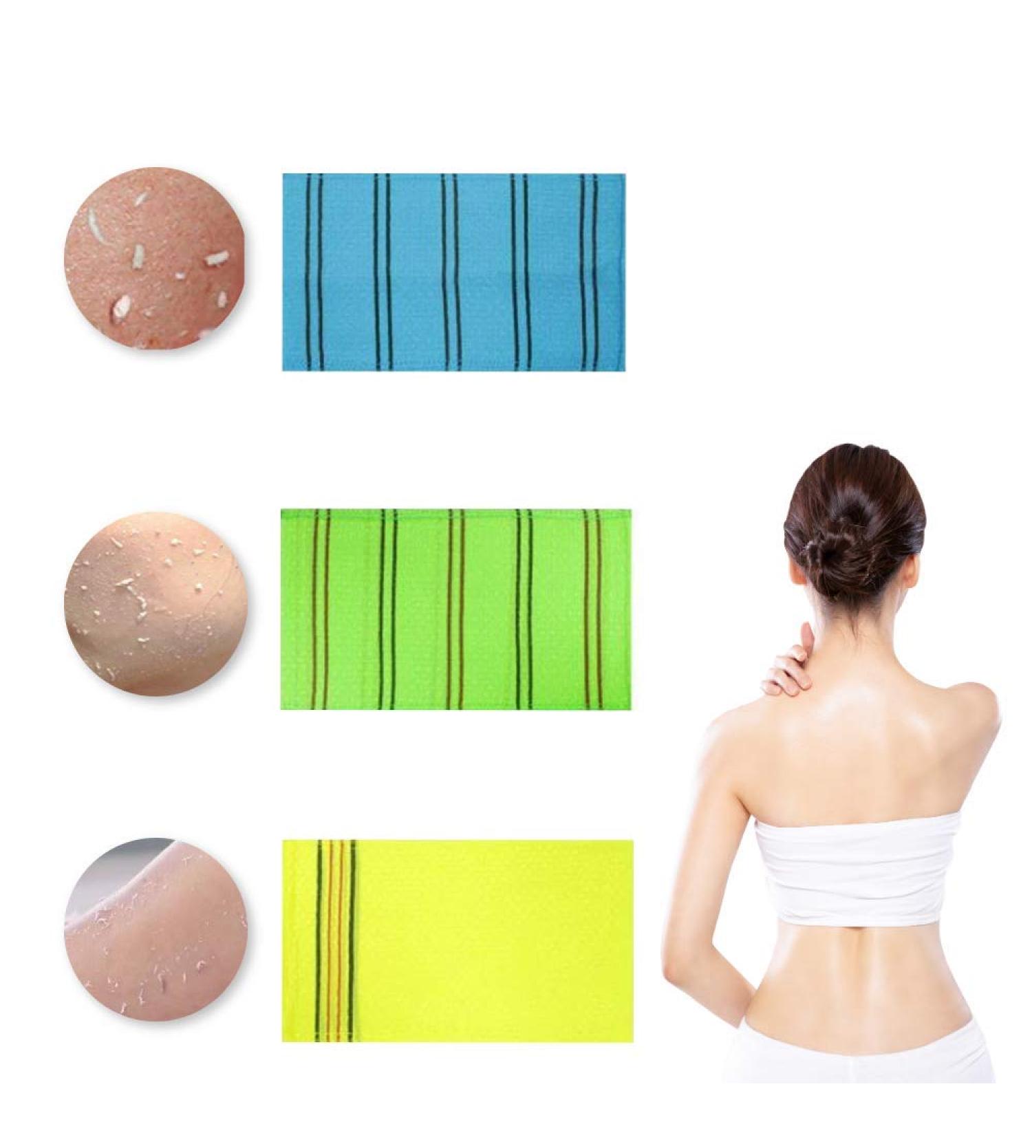 Large Exfoliating Bath Washcloth Gloves for Shower, Spa, Massage - Set of 3 Mitts for Dead Skin Cell Removal | Korean Beauty Towel - Buy Online on GoSupps.com