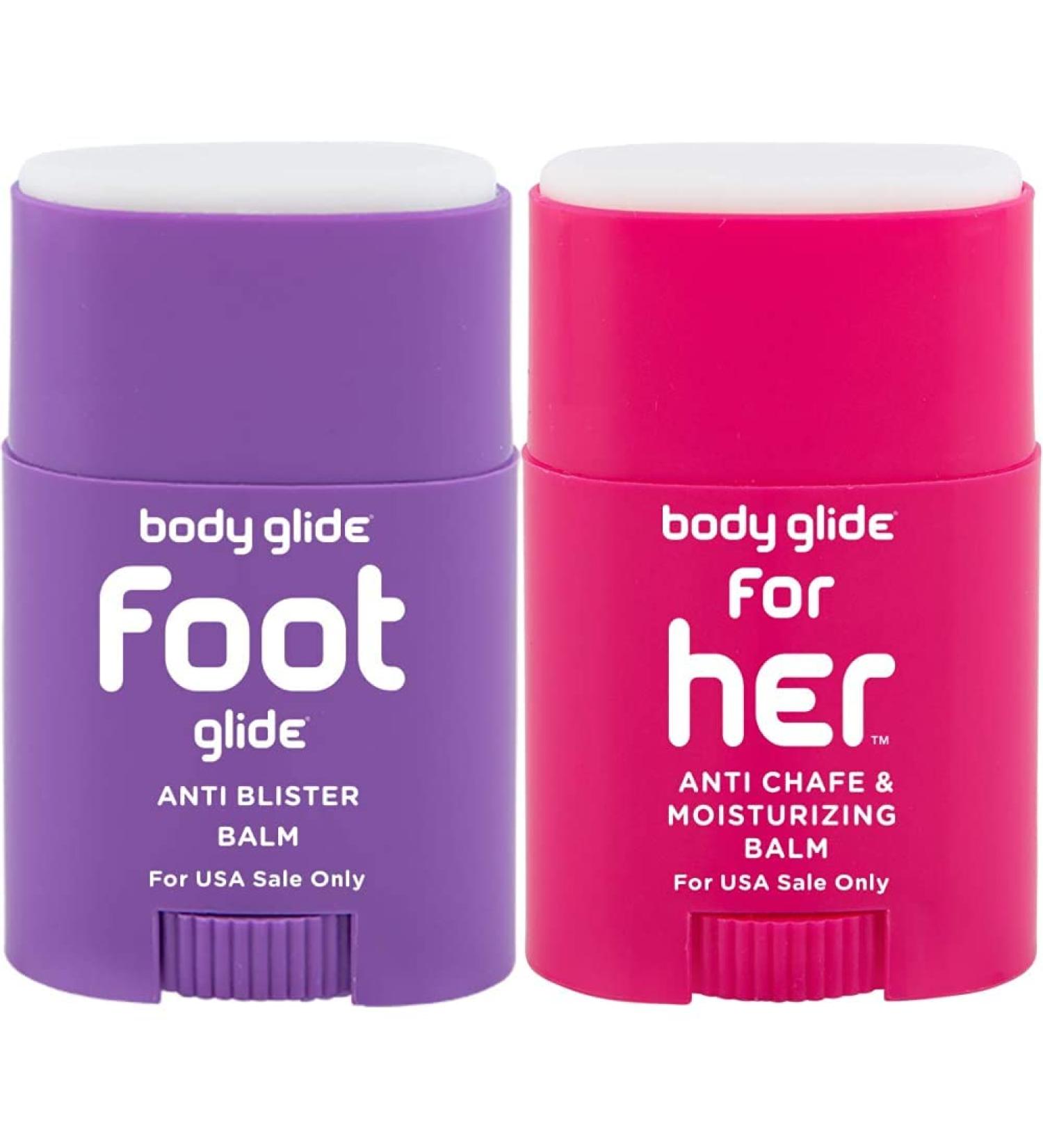 BodyGlide Foot and FH8 For Her Balm Set - Blister Prevention and Anti-Chafe Solution - 0.8oz Each - USA Sale Only - Buy Online on GoSupps.com