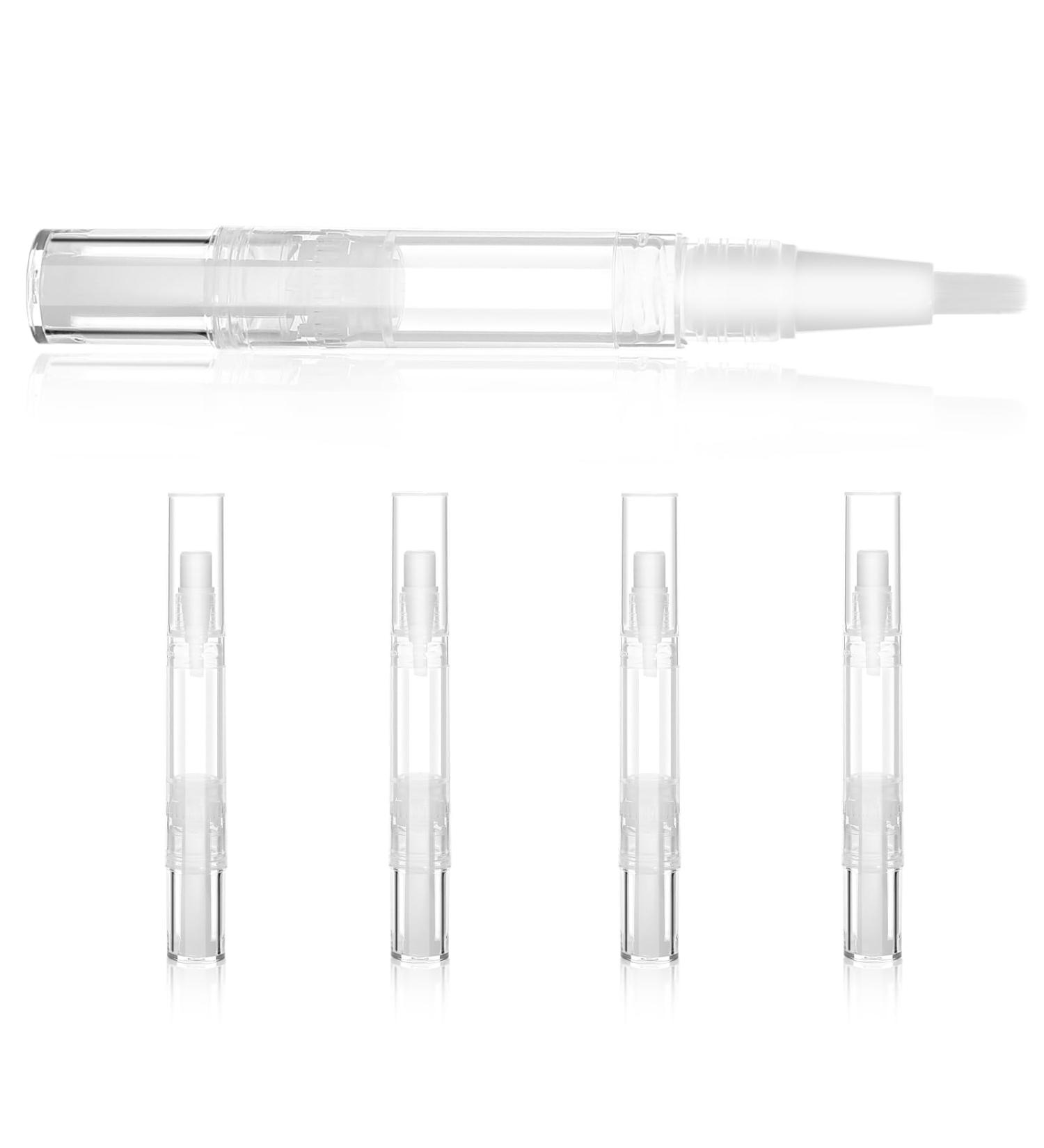 5 Pack 5ml Transparent Twist Pen Empty Cuticle Oil Pen with Brush Tip Cosmetic Lip Gloss Container Travel Cosmetic Containers Bottles Eyelash Growth Liquid Tube(5 Pcs 5ml) - Buy Online on GoSupps.com