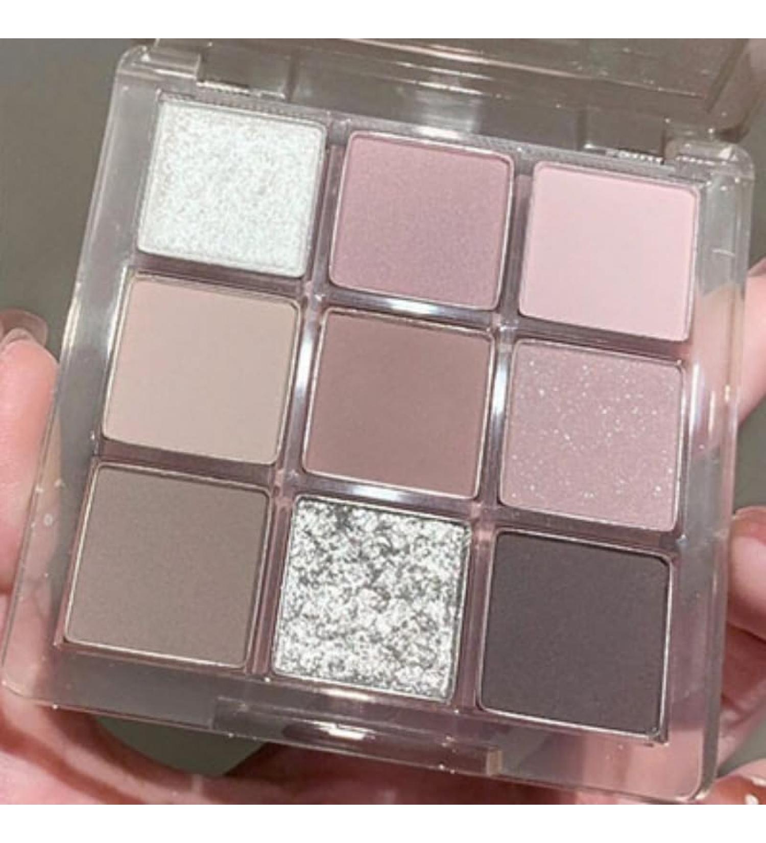 PICKX 9 Colors Glitter Eyeshadow Makeup Palette Matte High Pigmented Colorful Creamy Texture Eye Shadow Powder Natural Waterproof Long Lasting Eyeshadow Powder Cosmetics (F) - Buy Online on GoSupps.com