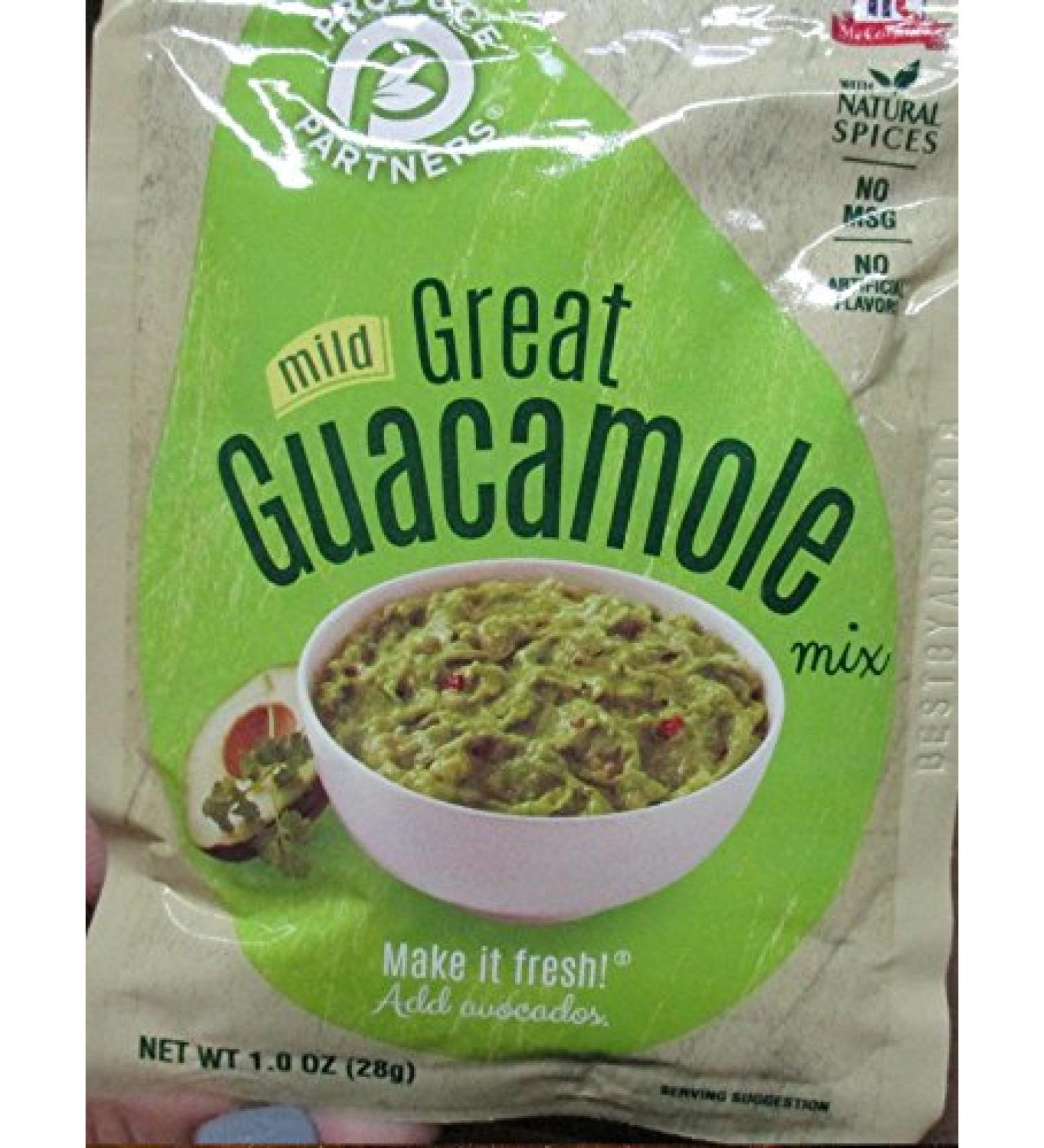 Produce Partners Guacamole Mix, Mild, 1-oz (Pack of 12)
