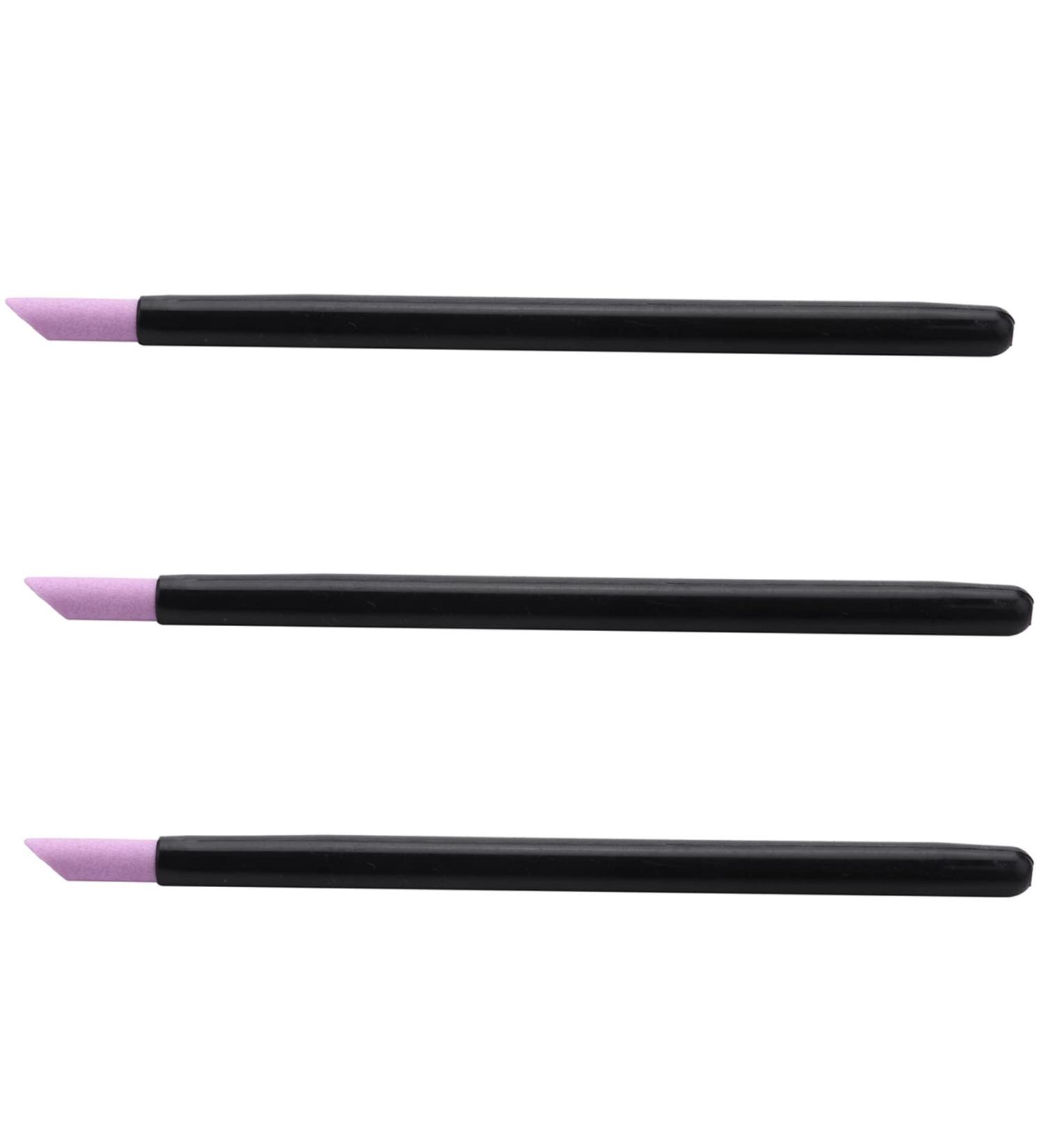 Vadillo 3X Black Quartz Scrubs Stone Cuticle Stick Pen Cuticle Nail Art Pusher Spoon Cut Nail Pusher Manicure Care Tools - Buy Online on GoSupps.com