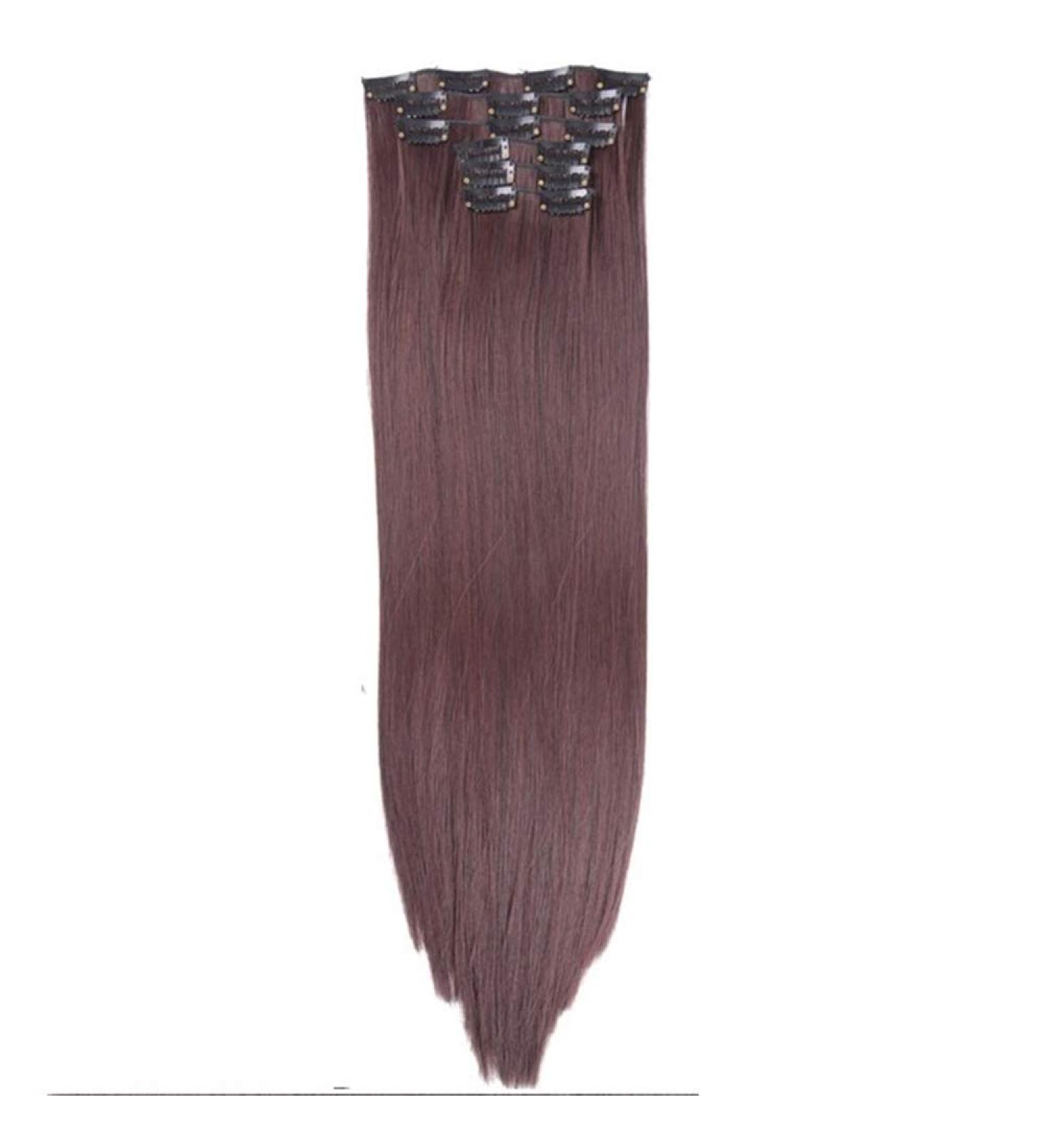 22-Inch Straight Wig Set - 6 Pieces 140g Heat Resistant 16 Hair Clips | Buy Color 2-33 Online - Buy Online on GoSupps.com