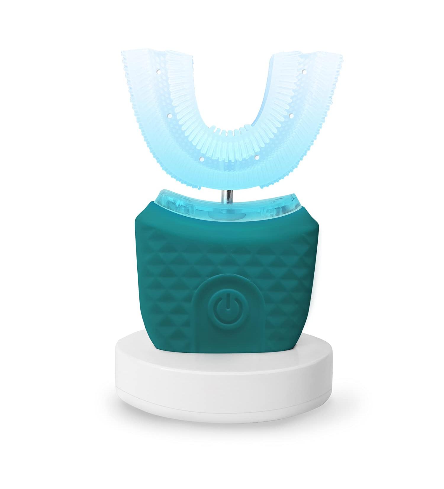 U-Shaped Electric Toothbrush Ultrasonic Whitening Massage for Adults - 3 Cleaning Modes (Green) - Buy Online on GoSupps.com
