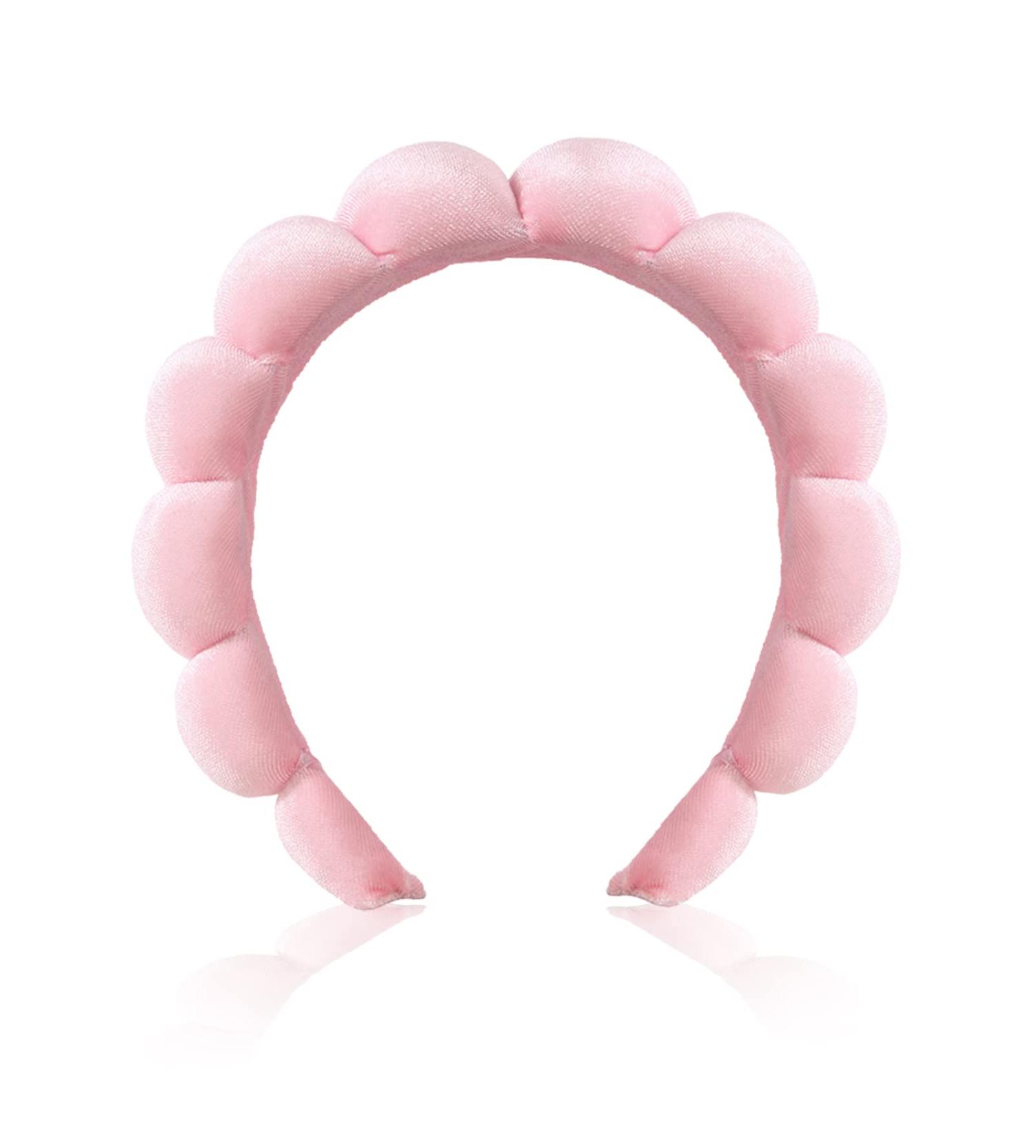 Ycfish Spa Headband for Women - Soft Skincare Makeup Headband | Pink Non-Slip Bubble Headband - Buy Online on GoSupps.com