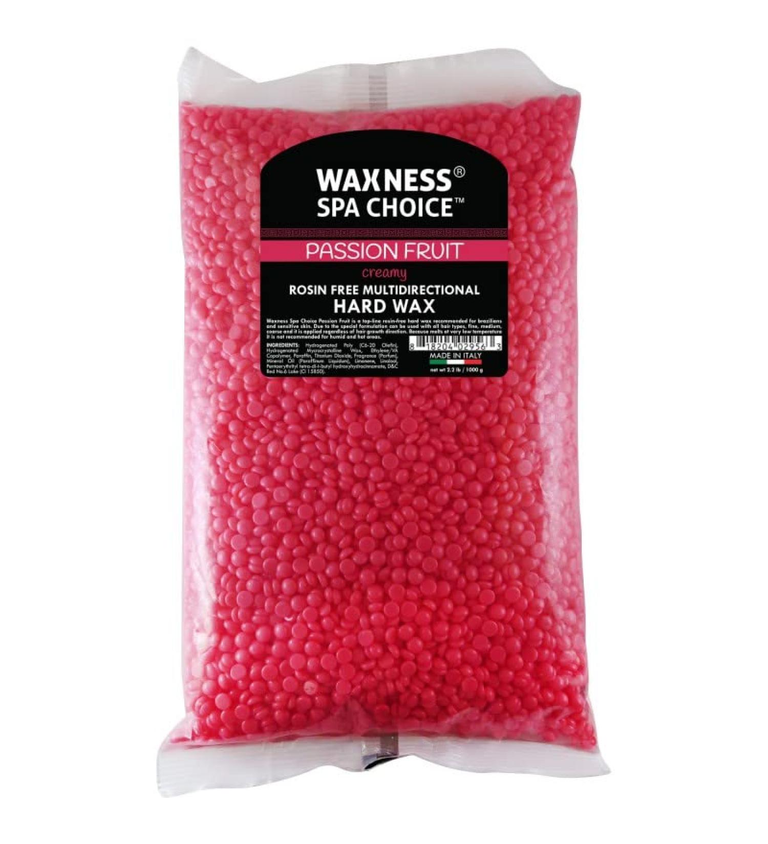 Waxness Spa Choice Rosin-Free Hard Wax 2.2 lb - Passion Fruit Scent | 1 kg - Buy Online on GoSupps.com