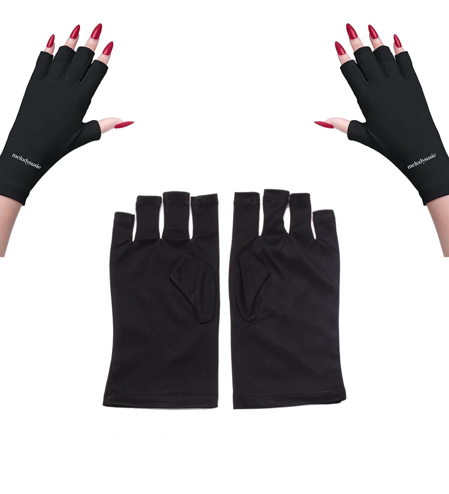 UV Shield Gloves for Nail Art | Anti-UV Fingerless Gel Manicure Gloves - Protect Hands from LED Lamps - Buy Online on GoSupps.com