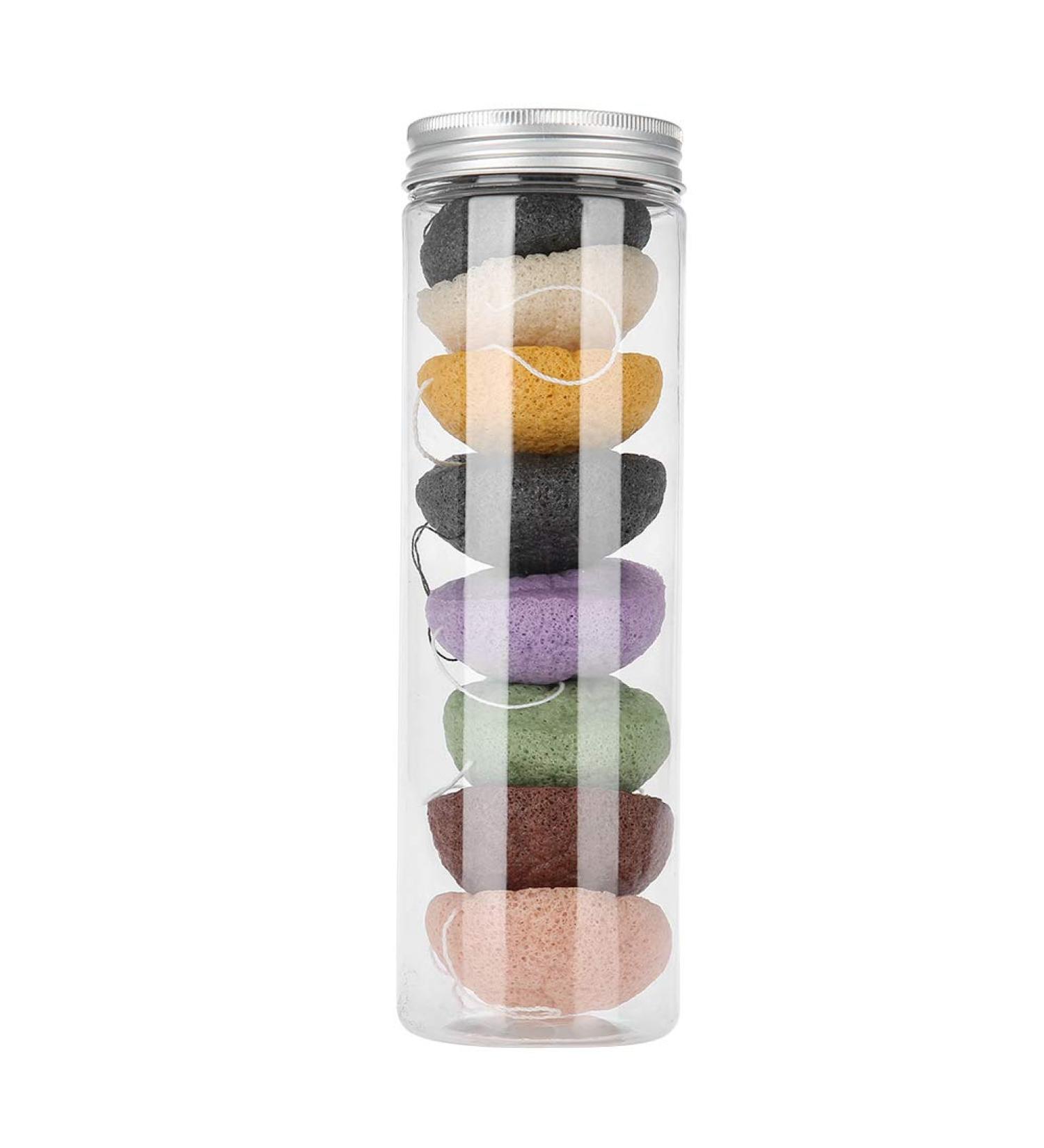 Angrek Konjac Sponge Set - 8 Natural Facial & Body Cleansing Sponges for Gentle Peeling & Care - Eco-Friendly Skincare - Buy Online on GoSupps.com
