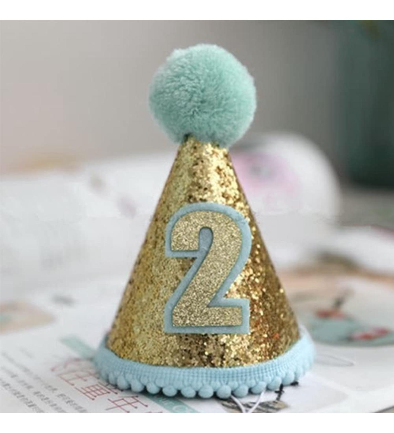 Party Hat Dog Puppy Party Cat Costume Sequins Hat Headwear Accessory Birthday Party Pet Supplies (Blue 2years) - Buy Online on GoSupps.com