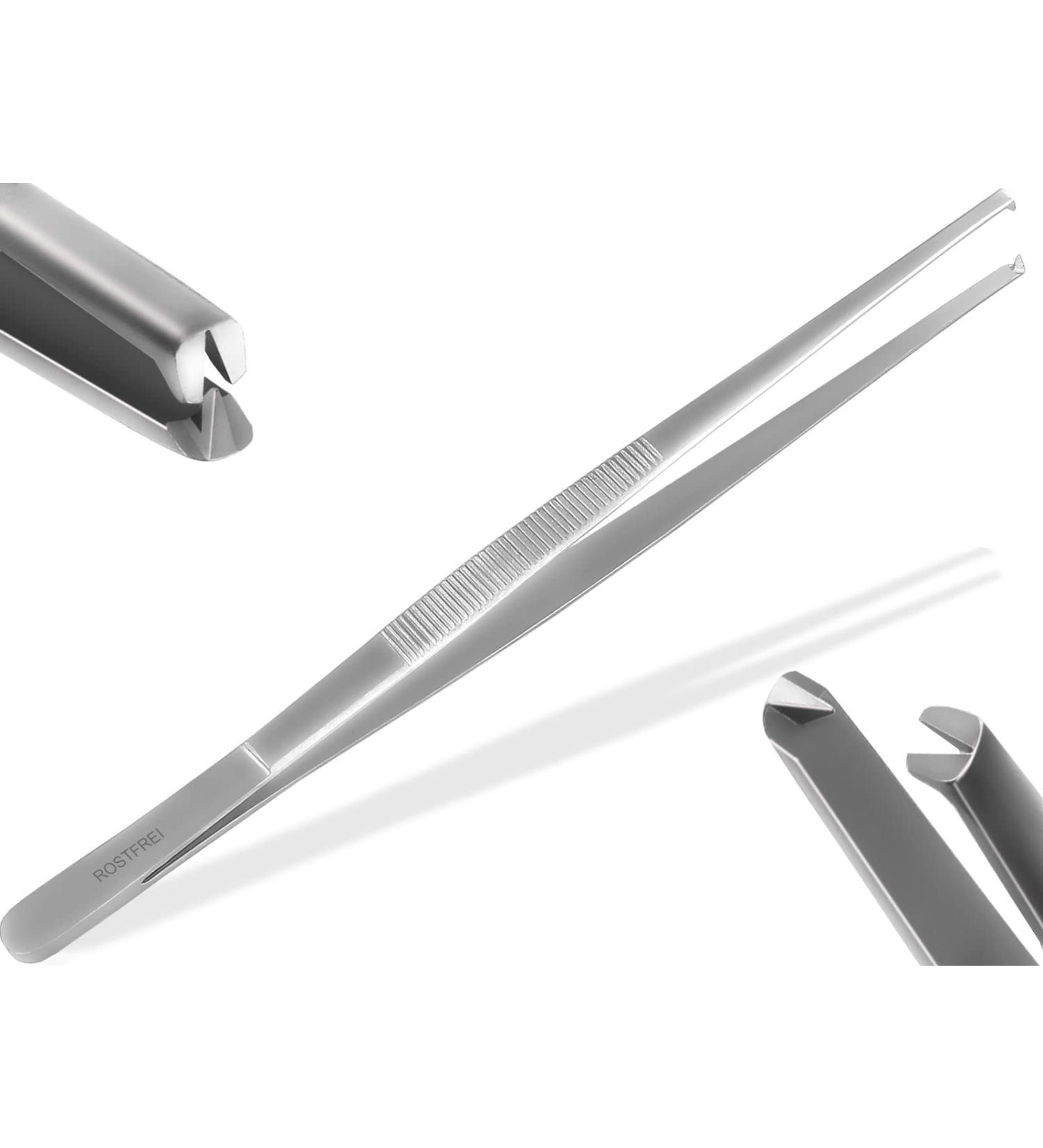 Professional Straight Tweezers 10.5 cm - 60 cm with Internal Teeth | High-Quality Precision Tools for Every Need - Buy Online on GoSupps.com