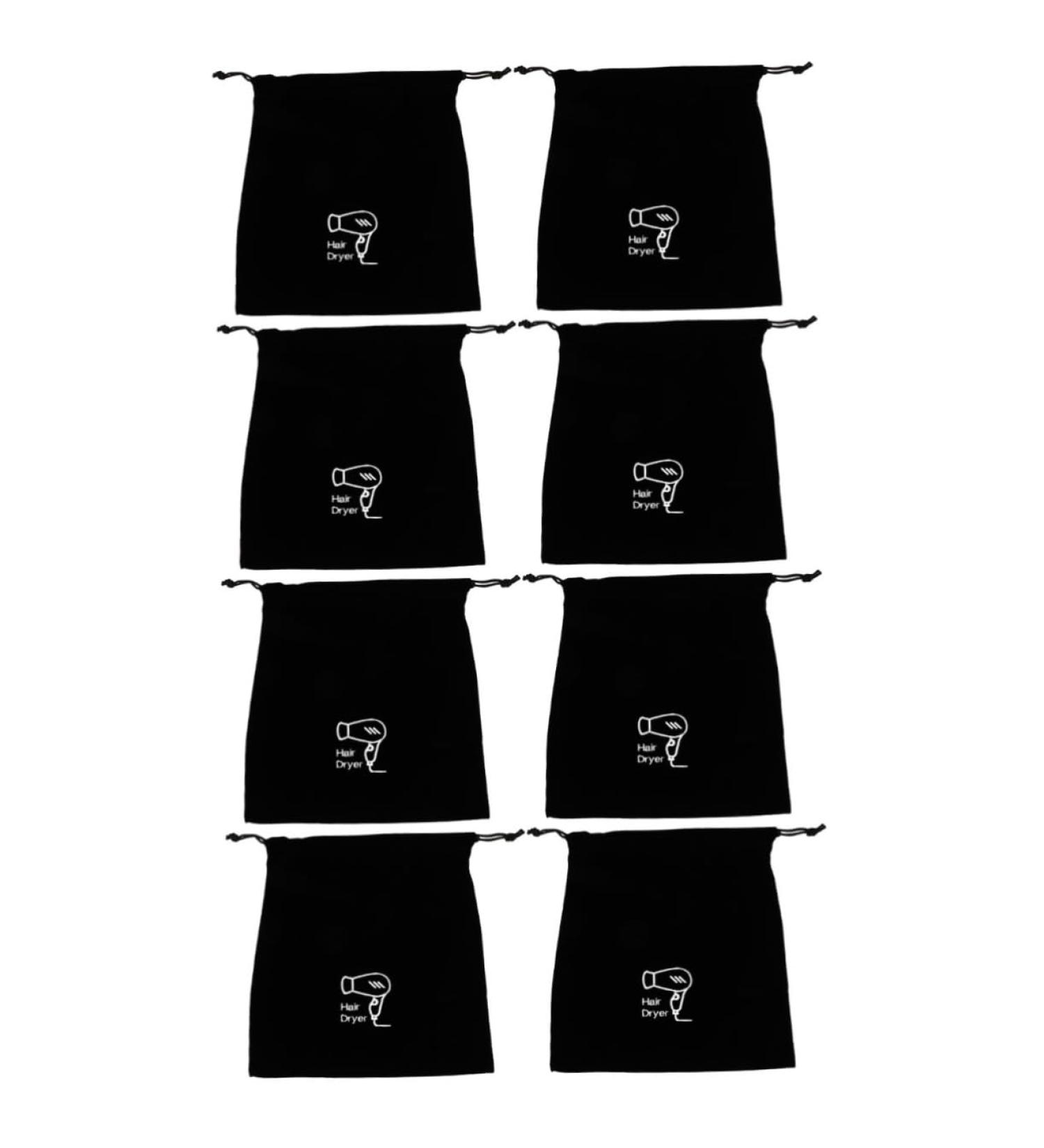 TOVINANNA 8 Pcs Velvet Bag Hairdryer Bag Hair Dryer Travel Pouch Hair Dryer Attachments Storage Black Flannel 30.00X26.00X0.50CMx4pcs Blackx4pcs - Buy Online on GoSupps.com
