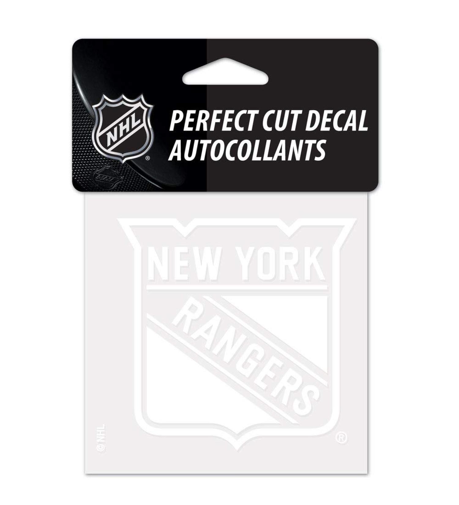 Wincraft NHL New York Rangers Sticker 4 x 4 Perfect Cut White Team Colors One Size