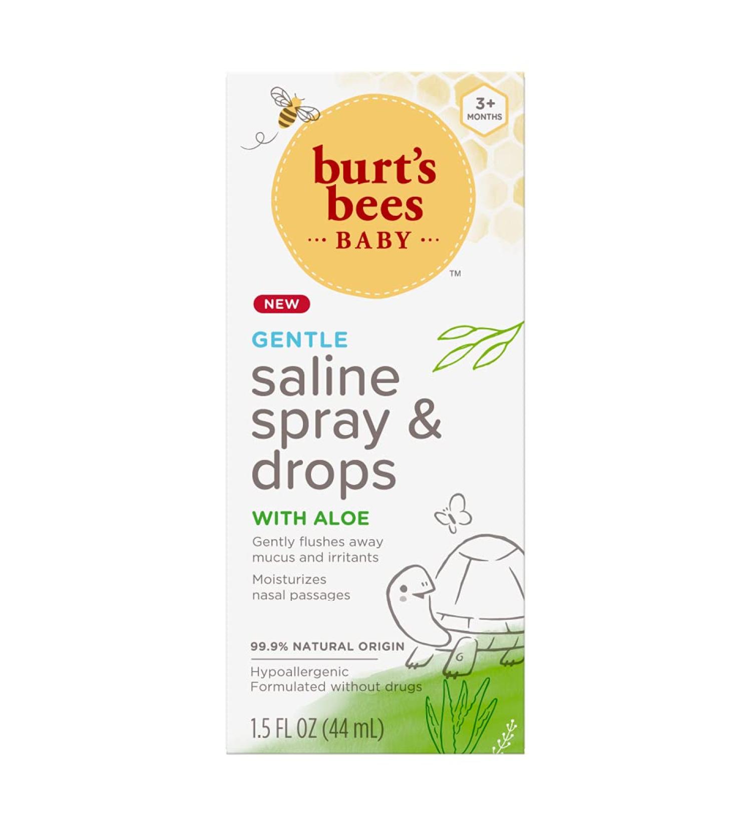 Burt's Bees Baby Saline Spray and Drops - Hypoallergenic, Moisturizing Formula - 1.5 Fl Oz - Buy Online on GoSupps.com