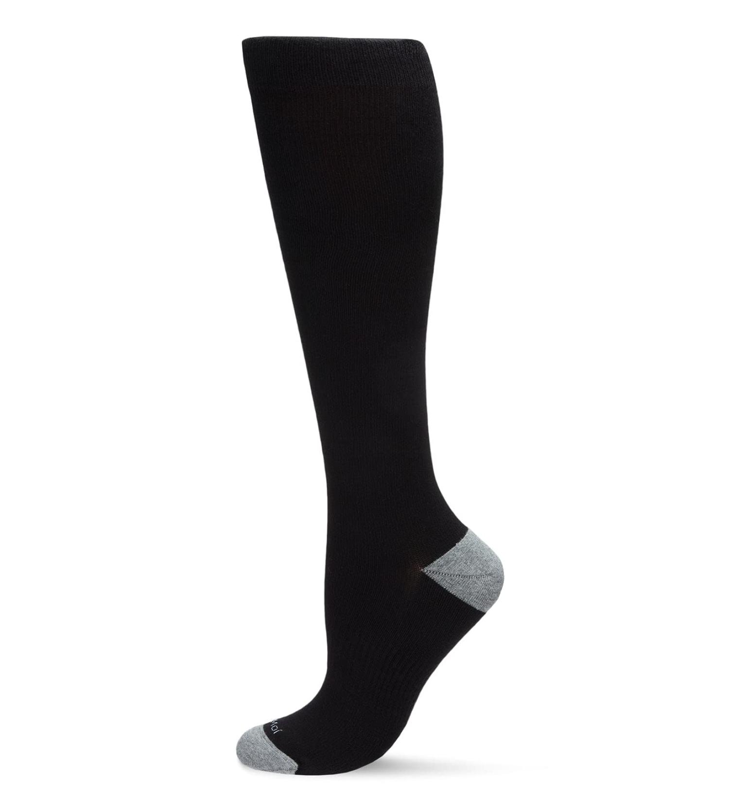 MeMoi WellFit 15-20mmHg Off Black Cotton Compression Socks for Men & Women | Size 9-11 - Best International Shipping - Buy Online on GoSupps.com