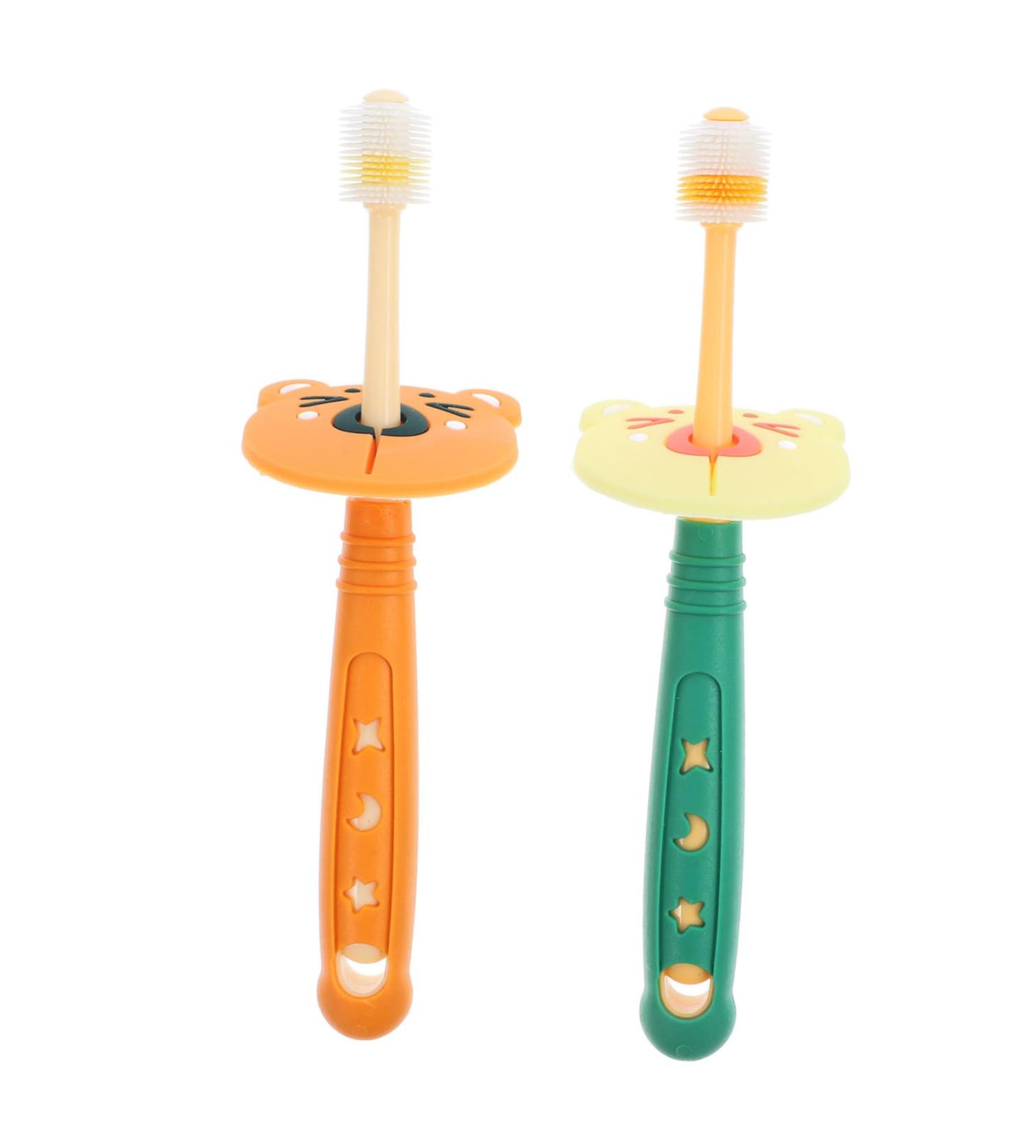 Buy Magiclulu 2-Piece 360 Silicone Children's Toothbrush Set - Effective Mouth Cleaning Manual Toothbrushes - Buy Online on GoSupps.com