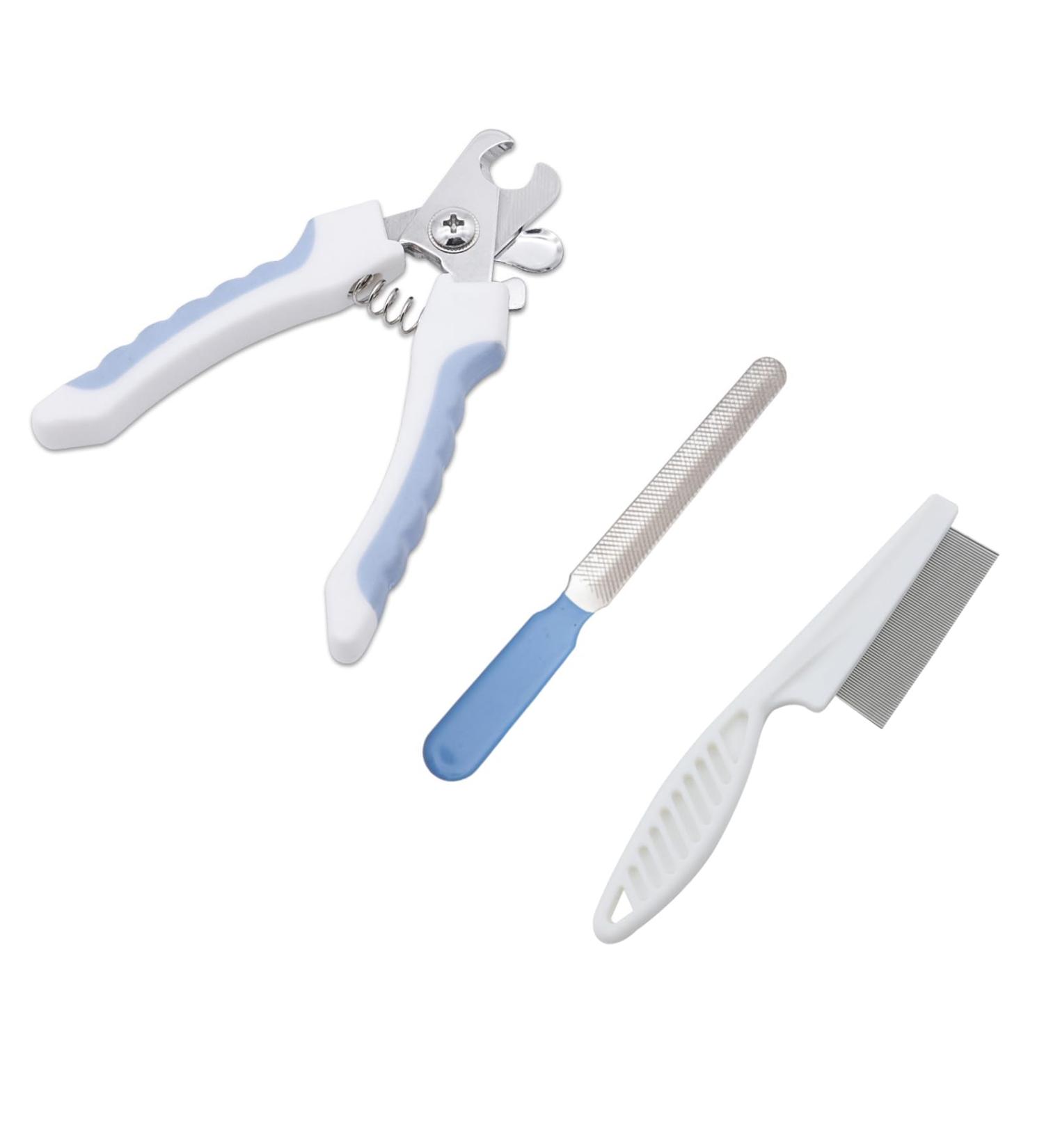 Buy CybgQP PET Claw Scissors Set for Dogs & Cats | Includes Nail Clippers Claw File & Flea Comb | Perfect for Rabbits & Small Pets - Buy Online on GoSupps.com