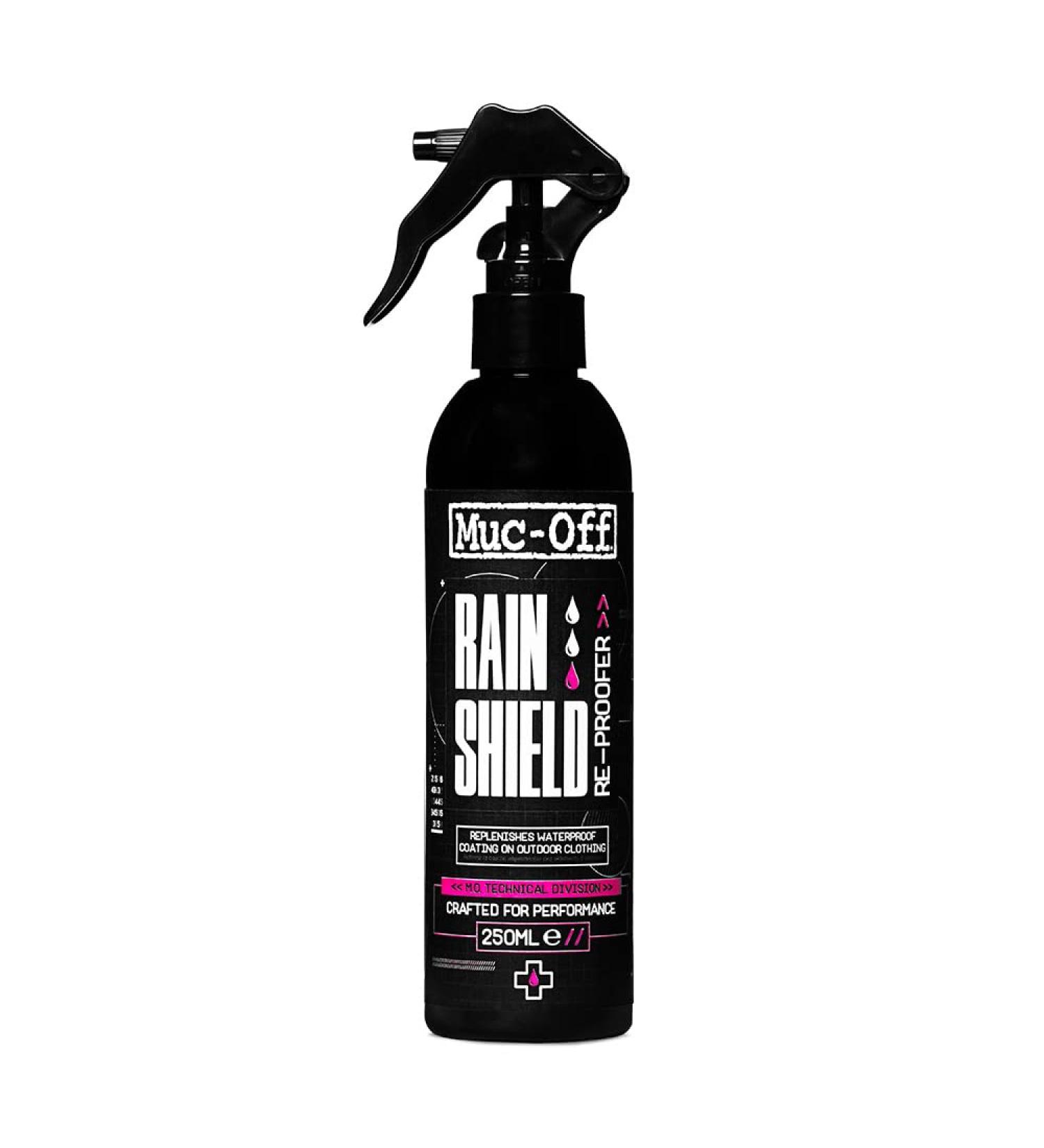 Muc-Off Rain Shield Re-Proofer 250ml - PFC-Free Waterproofer Spray for Outdoor Clothing - Buy Online on GoSupps.com