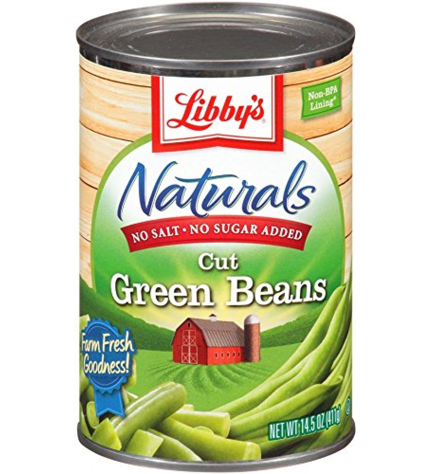 Libby's Naturals Cut Green Beans - No Salt, No Sugar - 14.5 oz Cans (Pack of 12) - Buy Online on GoSupps.com