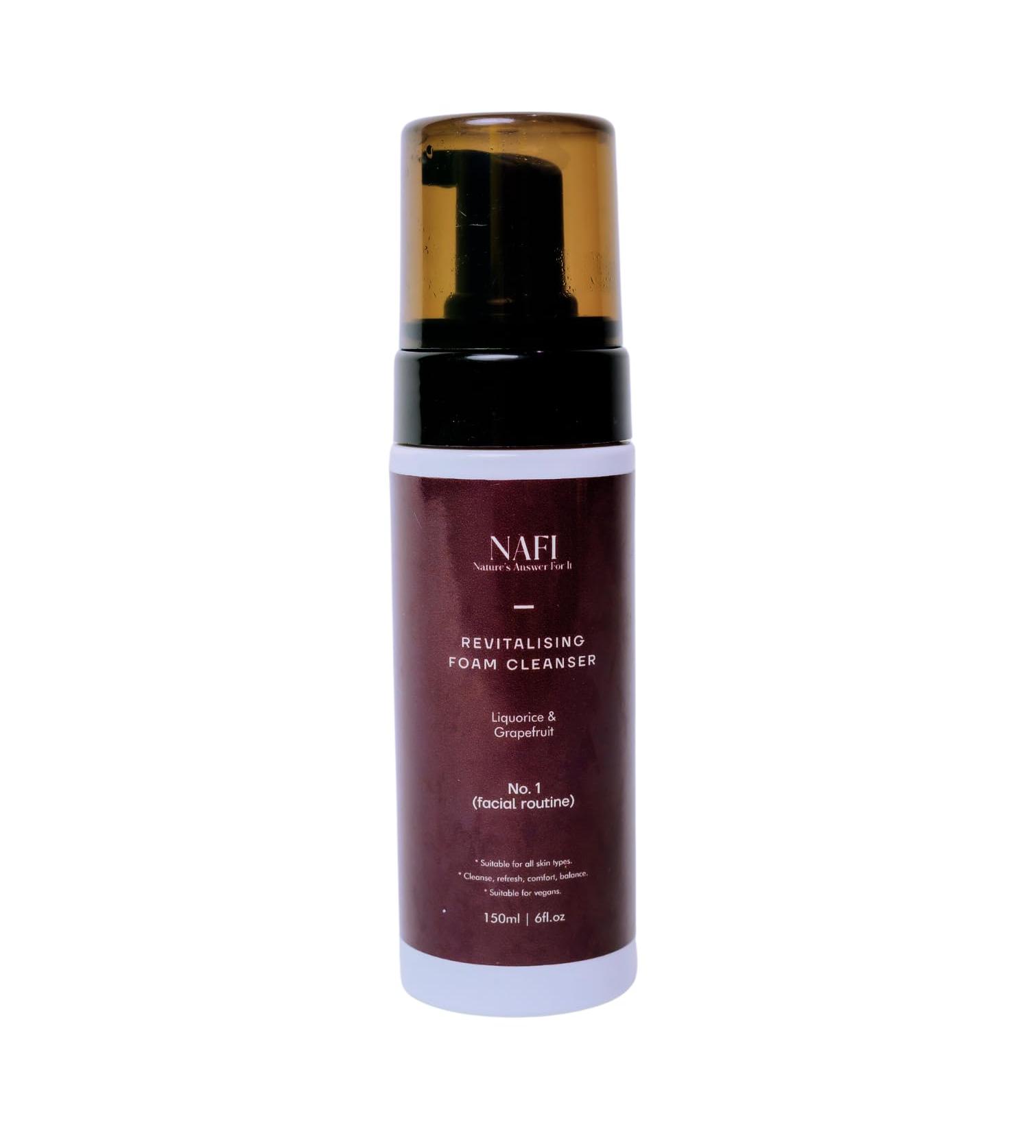 NAFI Revitalizing Mild Foam Cleanser With Grapefruit & Liquorice Oil Free Face Cleansing Foam 6 Fl oz