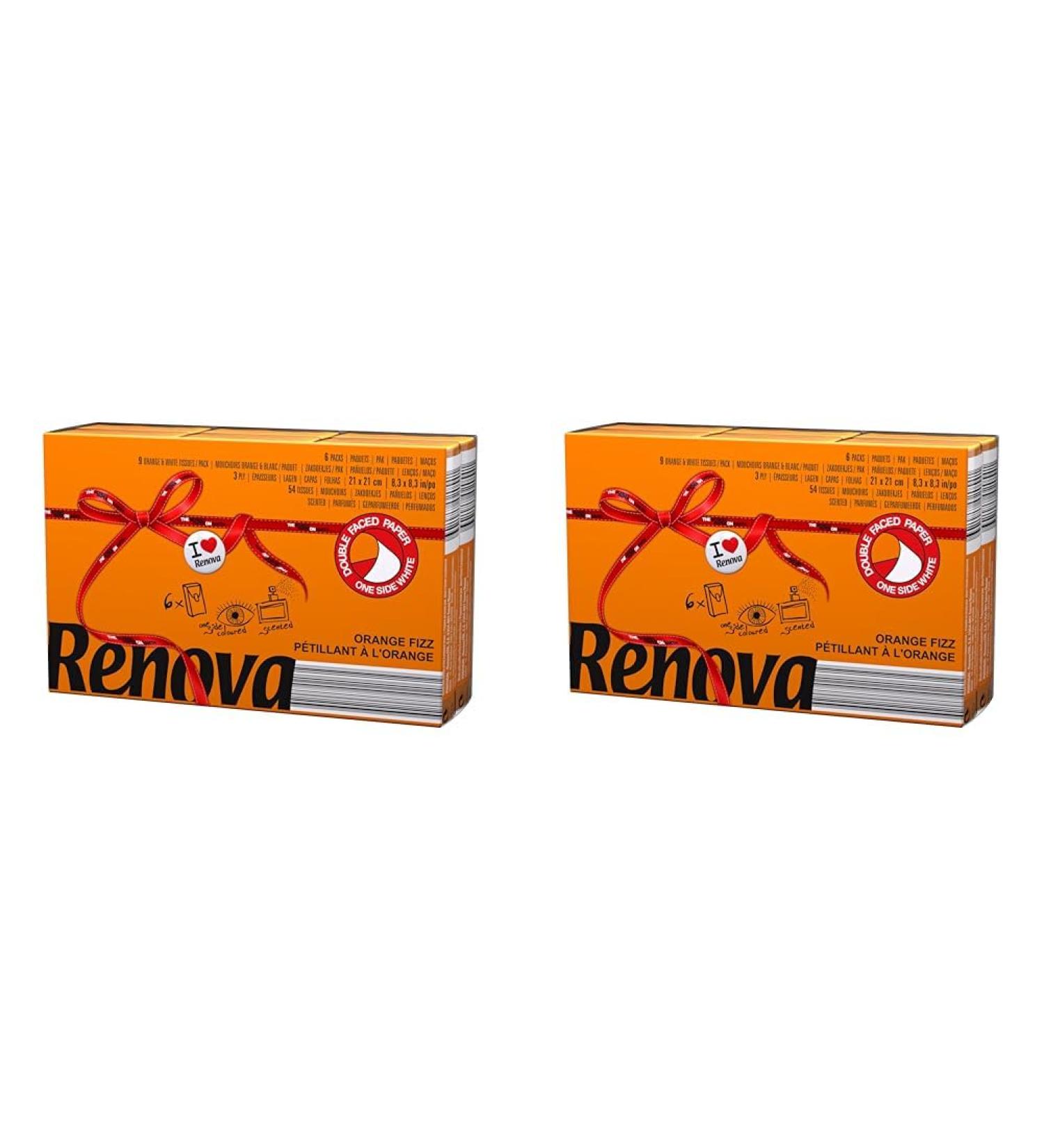 Buy RENOVA ORANGE FIZZ Pocket Tissues - 6 Packs (Pack of 2) | Premium Quality & International Shipping - Buy Online on GoSupps.com