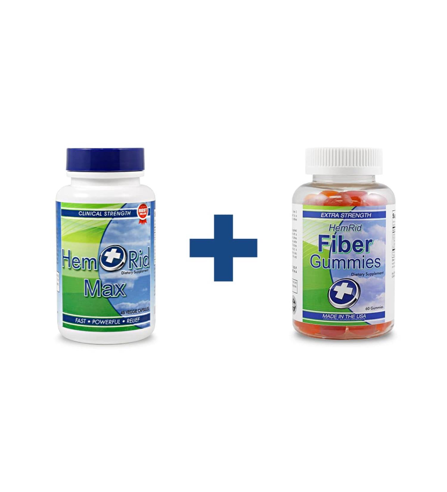 HemRid Max & Fiber Gummies Bundle - Fast Relief for Itching & Burning - Dual Defense Bundle Offer - Buy Online on GoSupps.com