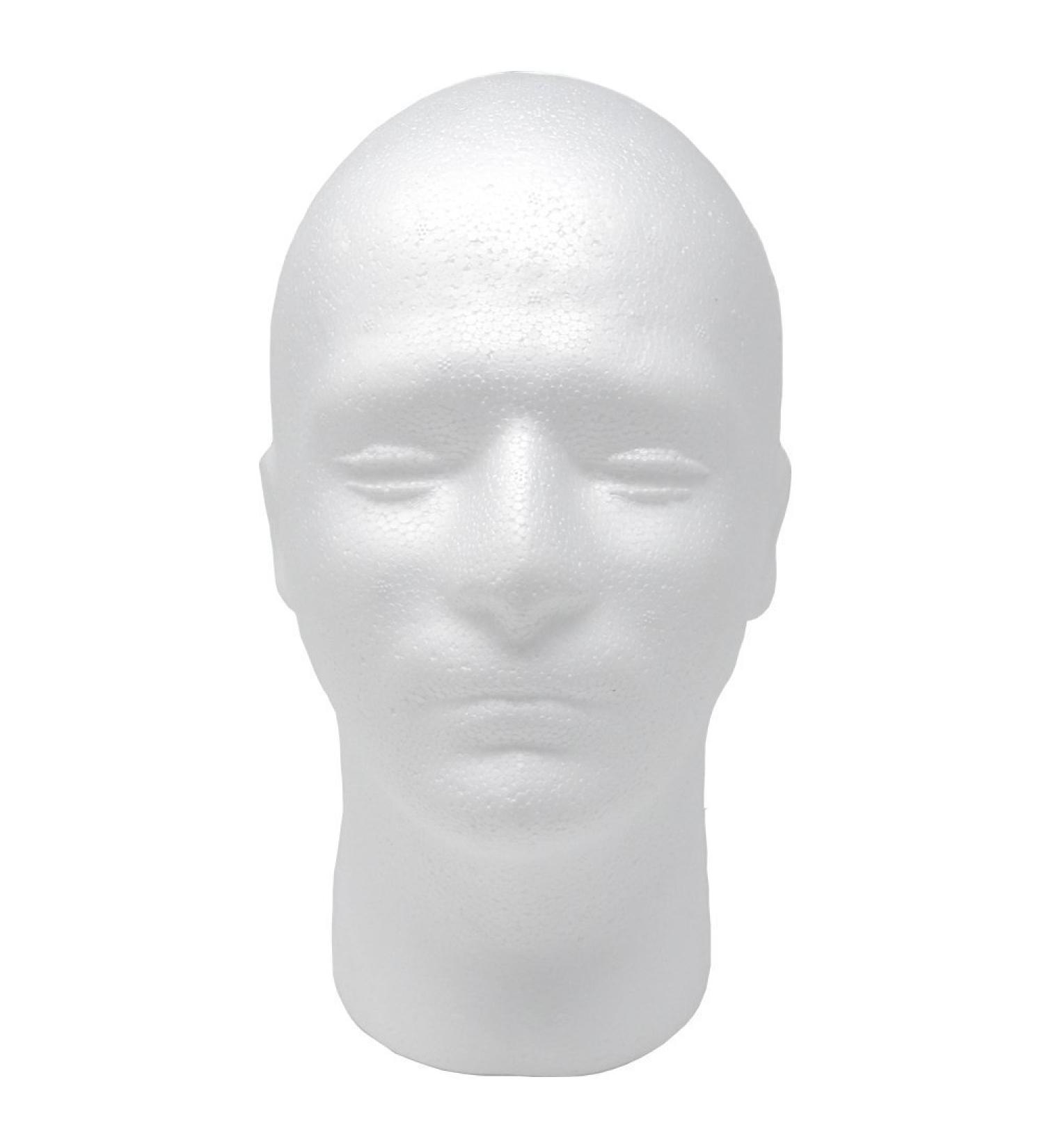 Male Styrofoam Foam Mannequin Wig Head 11 Inch - Pack of 1 | Lightweight and Durable for Displaying Wigs and Hats - Buy Online on GoSupps.com