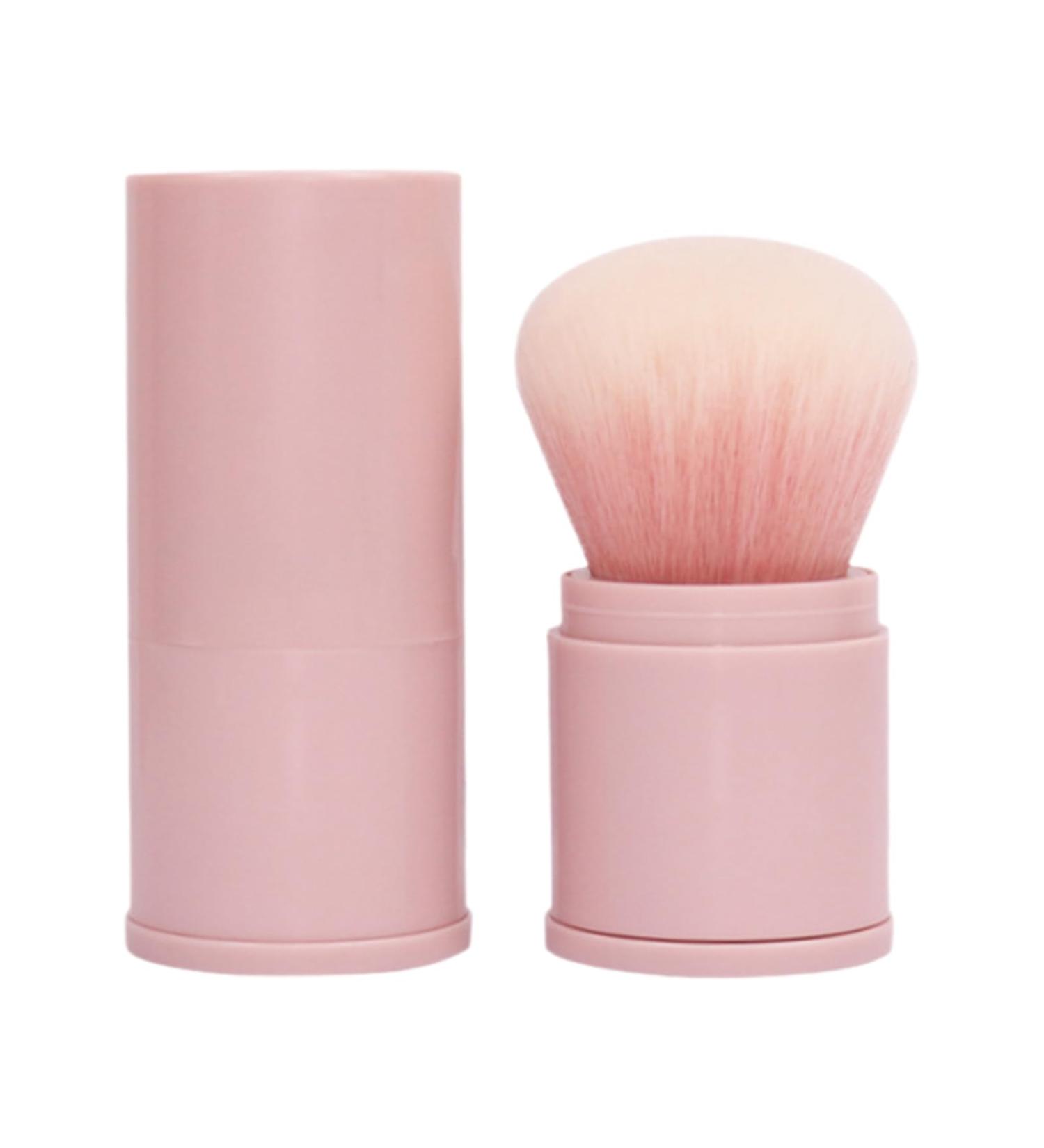 Retractable Blusher Brush with Cover Soft Powder Makeup Brush Portable Makeup Brush Liquid Cream Foundation Powder Brush Professional Concealer Brush Perfect for Travel (Naked pink) - Buy Online on GoSupps.com