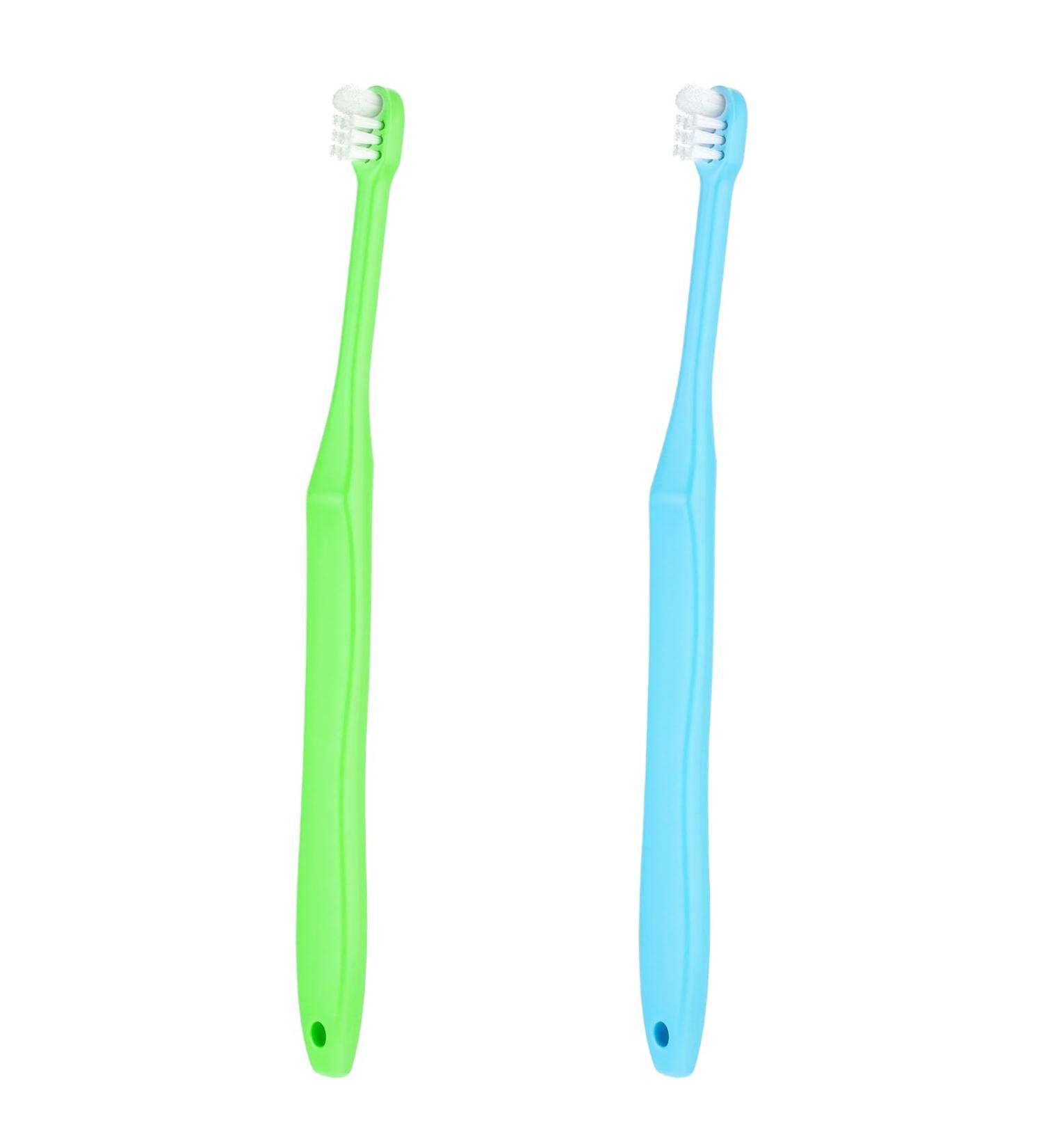 WLLHYF 2 Pack Orthodontic Toothbrush - Very Soft Tufted Toothbrush for Braces & Detail Cleaning | Blue & Green - Buy Online on GoSupps.com
