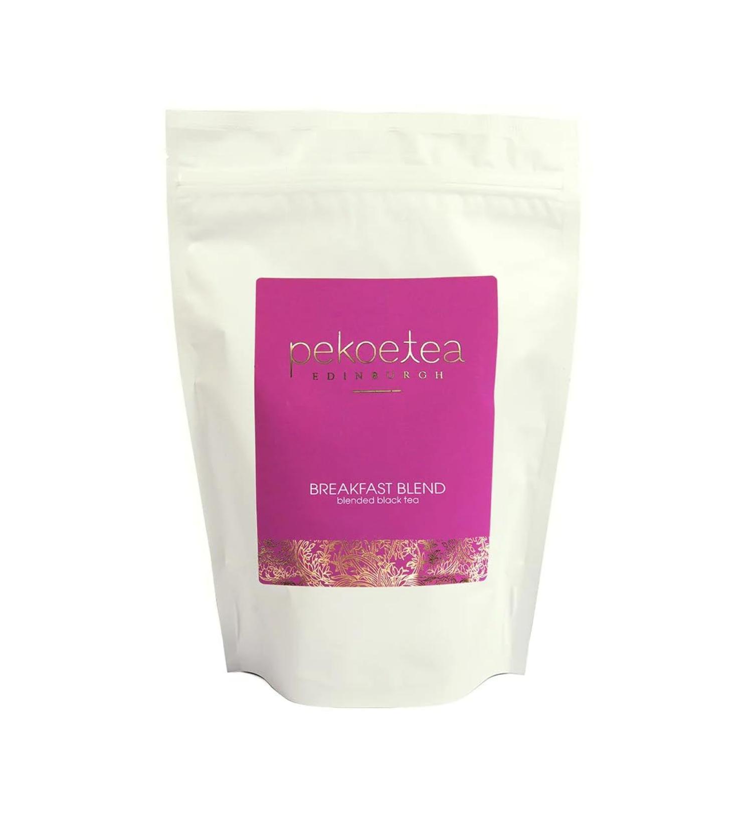 PekoeTea Edinburgh Breakfast Blend Tea - Indian Black Tea - Assam & Darjeeling Luxury Blend 250g Pouch
