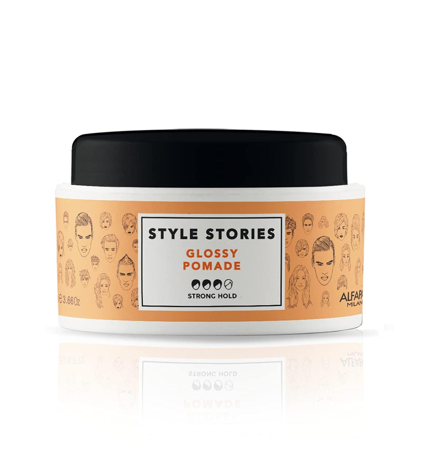 Alfaparf Milano Glossy Pomade - Strong Hold, Extra Shiny Finish - 3.66 oz Professional Hair Styling Product - Buy Online on GoSupps.com