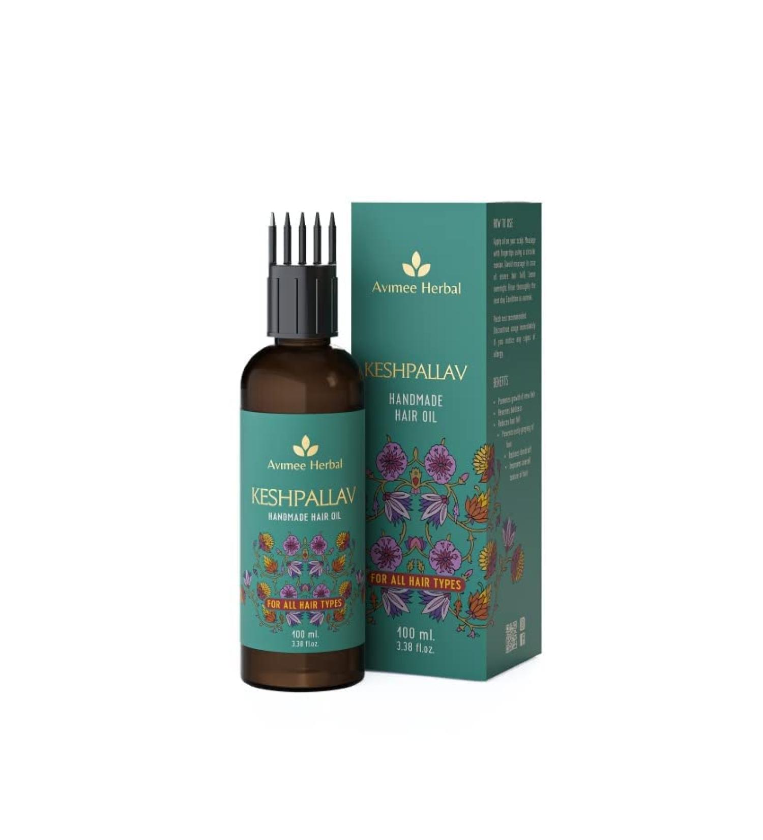 AVIMEE HERBAL Keshpallav Hair Oil | Reduces Hair Fall & Dandruff | Promotes Hair Growth | 100 ML - Buy Online on GoSupps.com
